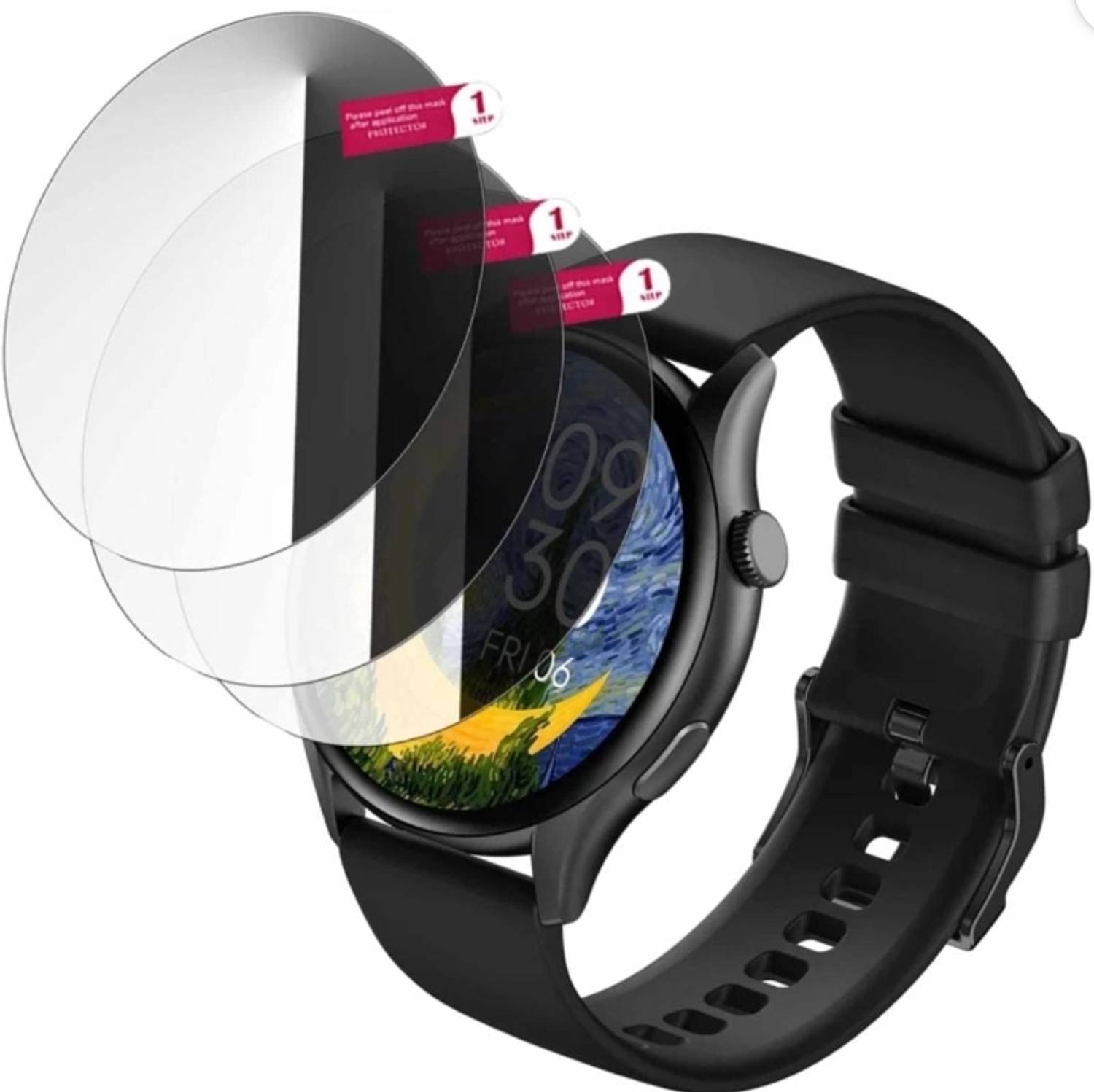 DOWRVIN Tempered Glass for Timex Fitgen Smart Watch (Pack of 3) - Image 1