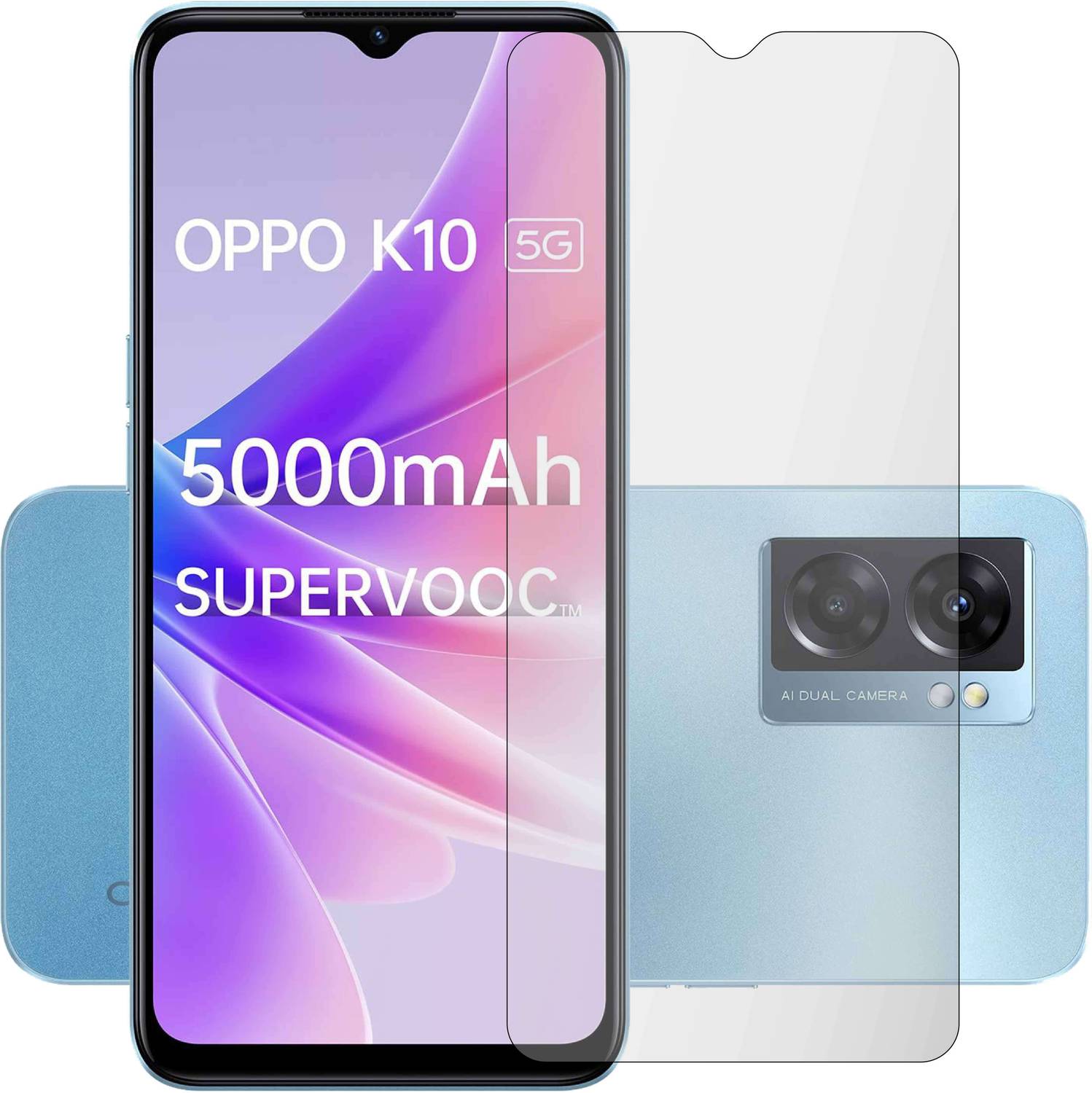 AGRSHI Tempered Glass Guard for Oppo K10 5G, K10 5G, Oppo A77, Oppo A57