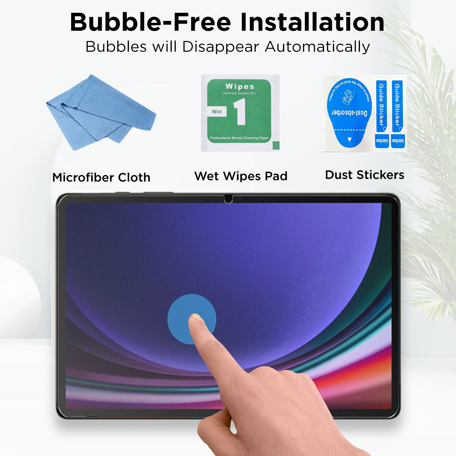 Image of ROBUSTRION Tempered Glass Guard for Samsung Tab S7 Plus 12.4 inch, Samsung Tab S8 Plus 12.4 inch, Samsung Tab S9 Plus 12.4 inch, Samsung Tab S7 FE 12.4 inch, Samsung Tab S9 FE Plus 12.4 inch