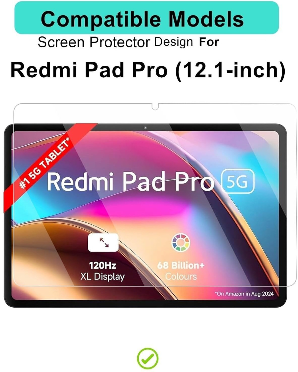 Image of FINCH Tempered Glass Guard for Redmi Pad Pro, Redmi Pad Pro, Redmi Pad Pro 5G