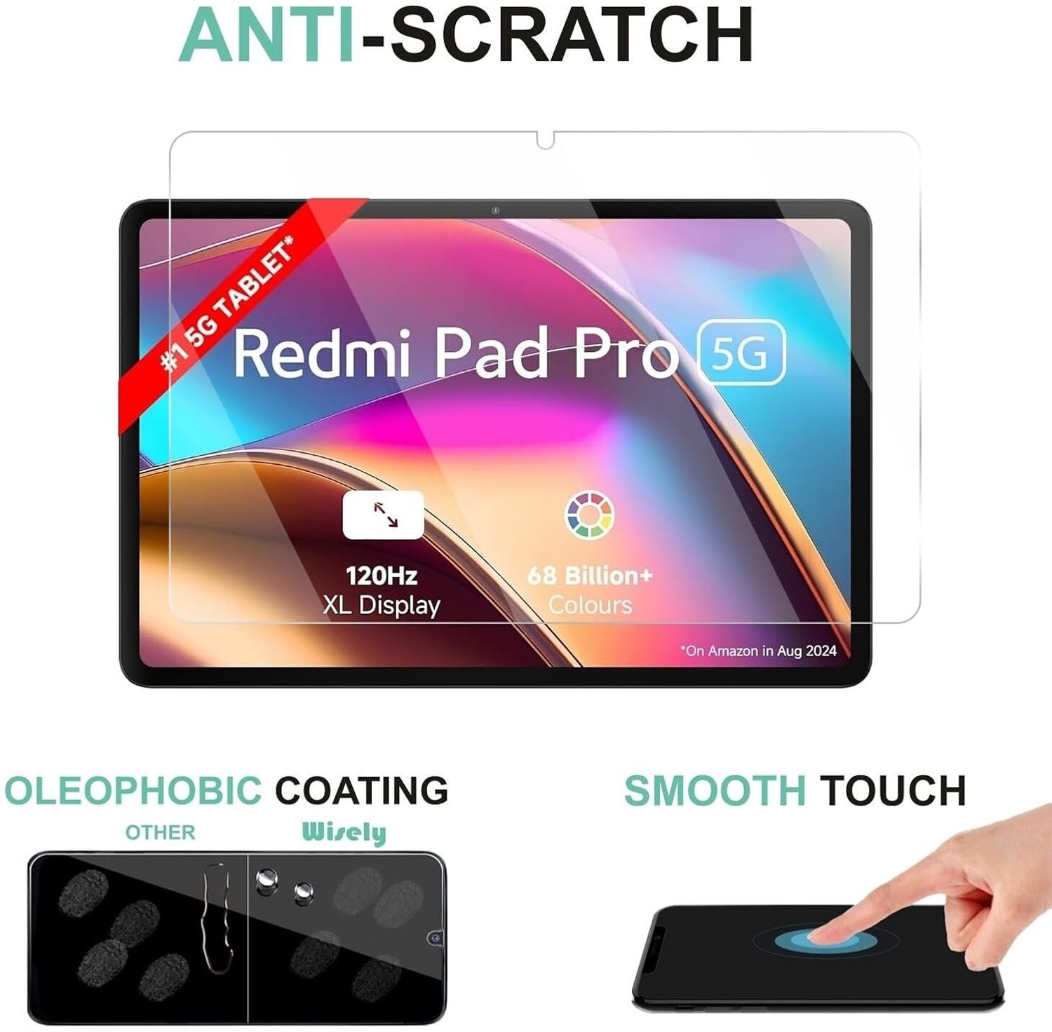 Image of FINCH Tempered Glass Guard for Redmi Pad Pro, Redmi Pad Pro, Redmi Pad Pro 5G