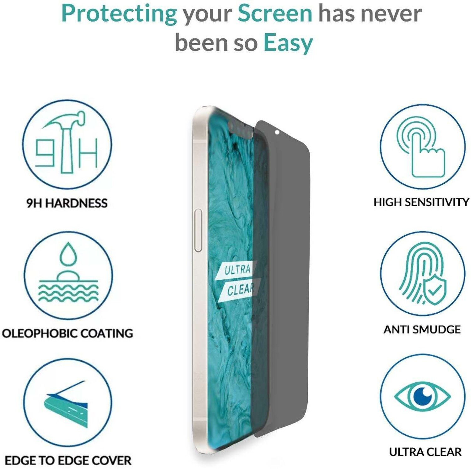 Image of Sprig Screen Guard with Applicator Kit for Apple iPhone 15 Pro, iPhone 15 Pro, 15 Pro