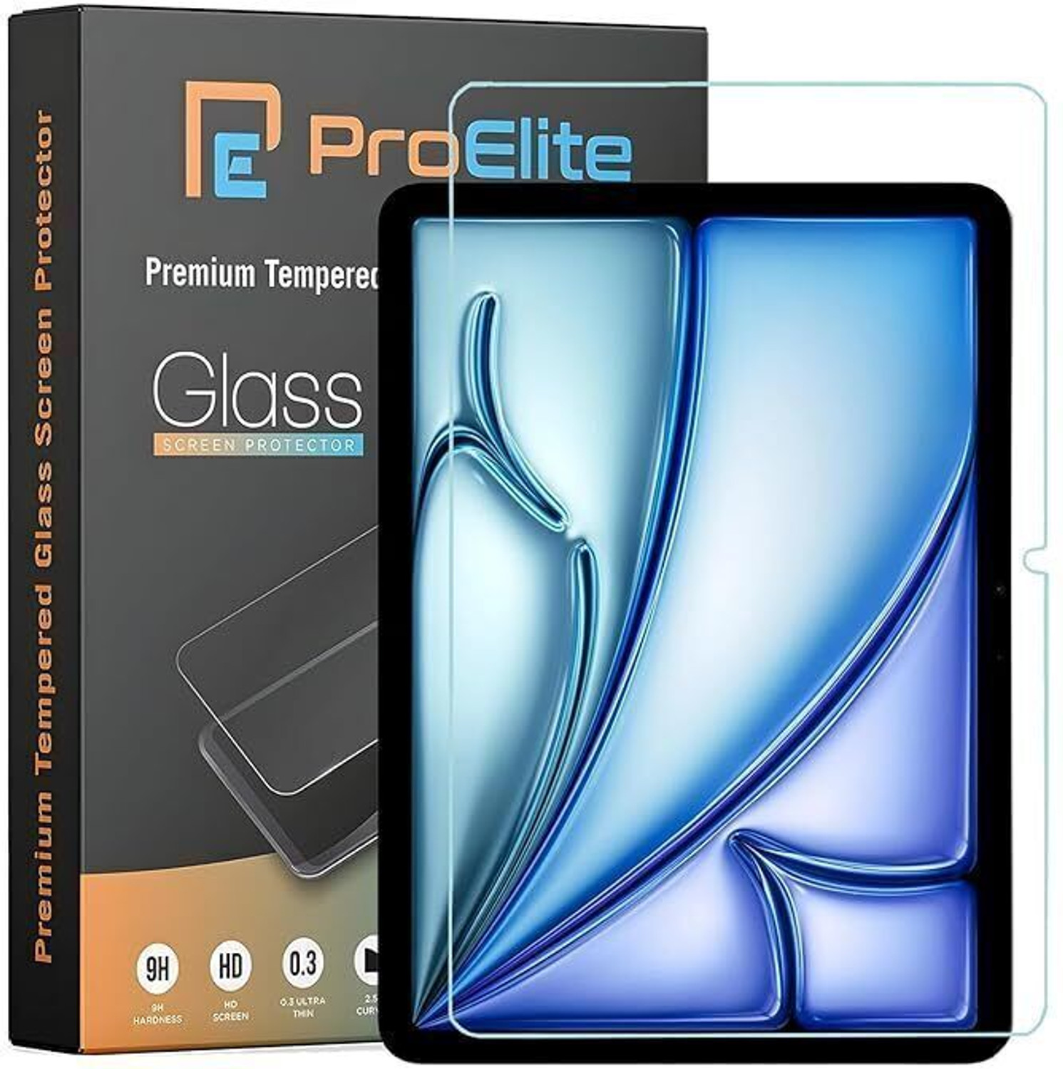 Image of Proelite Tempered Glass Guard for Apple iPad Air 11 inch M4 /M3 /M2 2026 /2025 /2024, Premium Tempered Glass Screen Protector