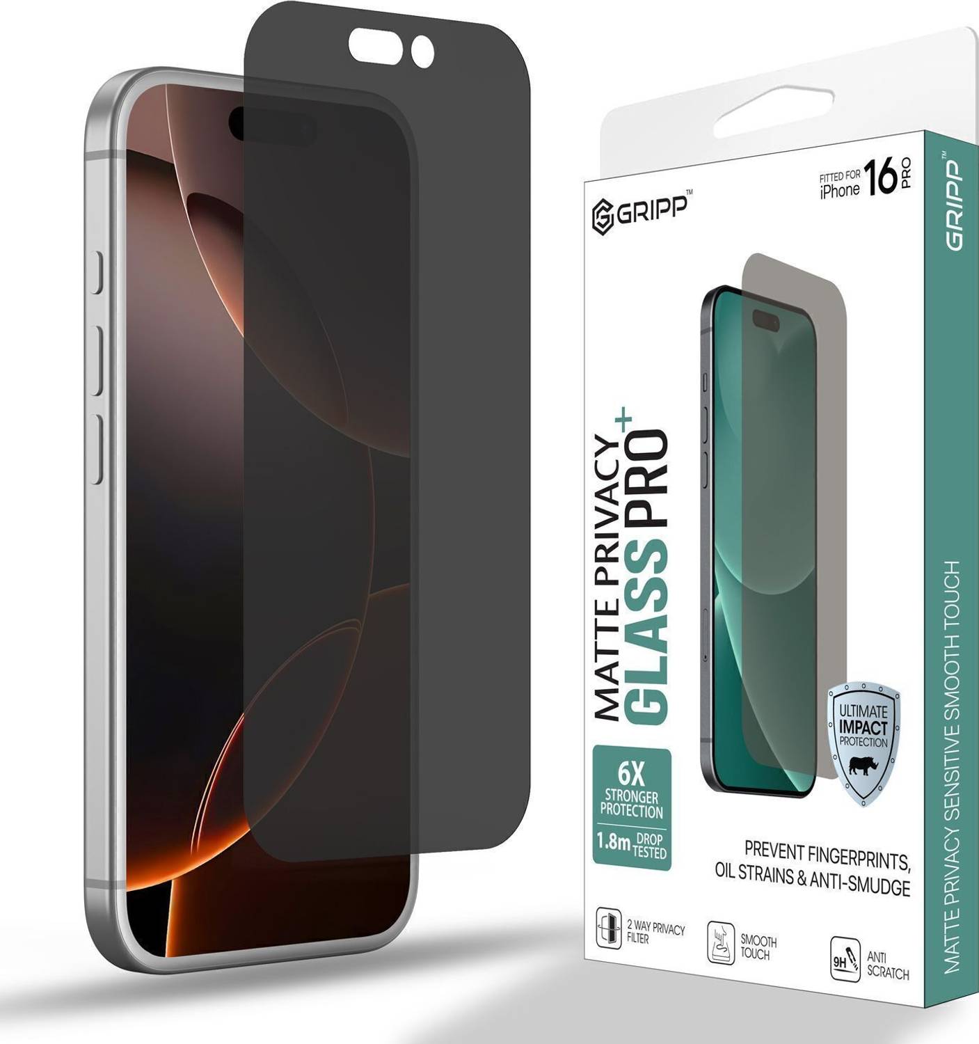 Gripp Tempered Glass Guard for Apple iPhone 16 Pro iPhone 17