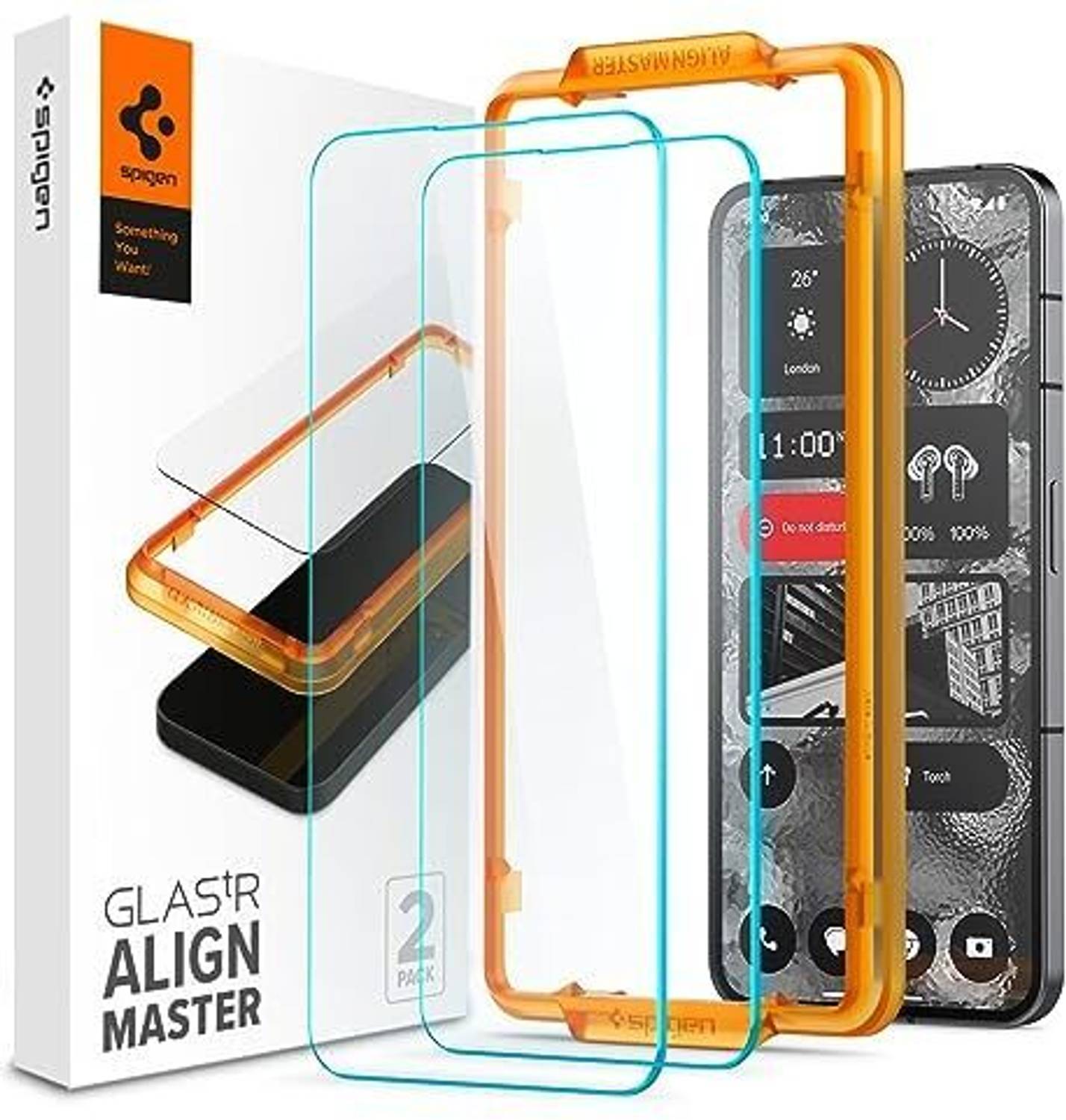 Spigen Tempered Glass Guard for Nothing Phone (2) (Pack of 2)