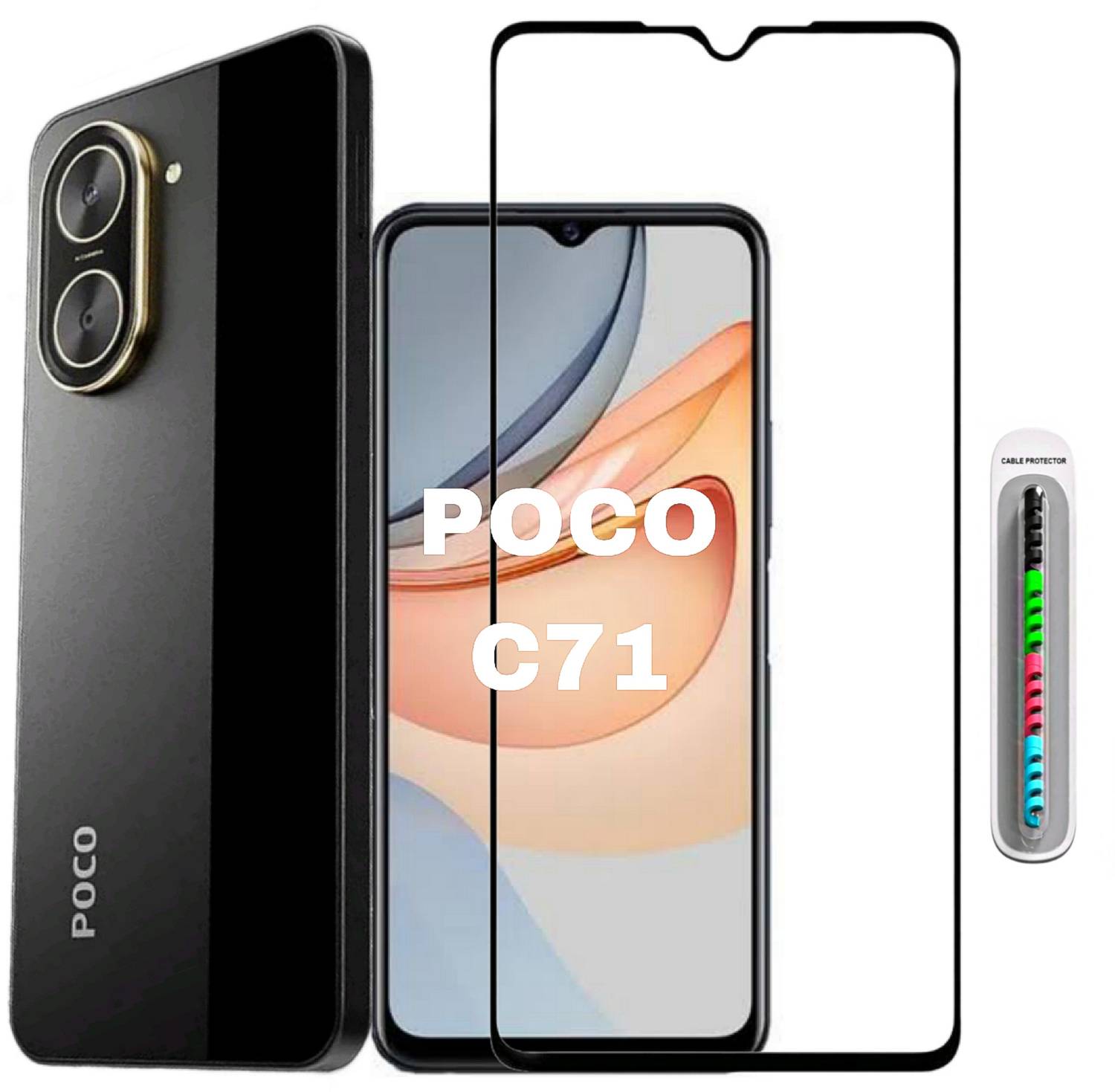 GORILLA PRO PLUS Tempered Glass Guard for Poco C71 Temper Glass Edge To Edge Screen Guard For Poco C71 5G Tempered Glass