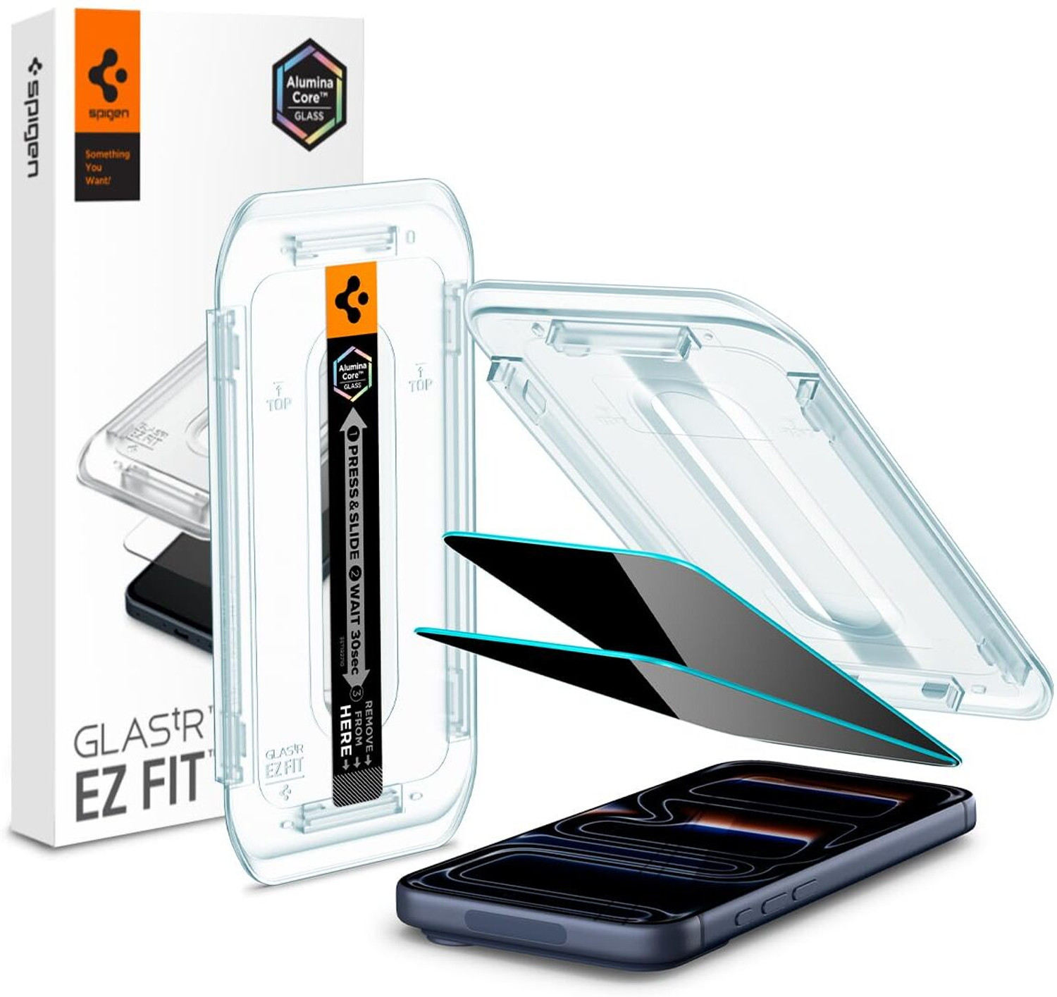 Image of Spigen Screen Guard with Applicator Kit for iPhone 17, iPhone 17 Pro, iPhone 16 Pro