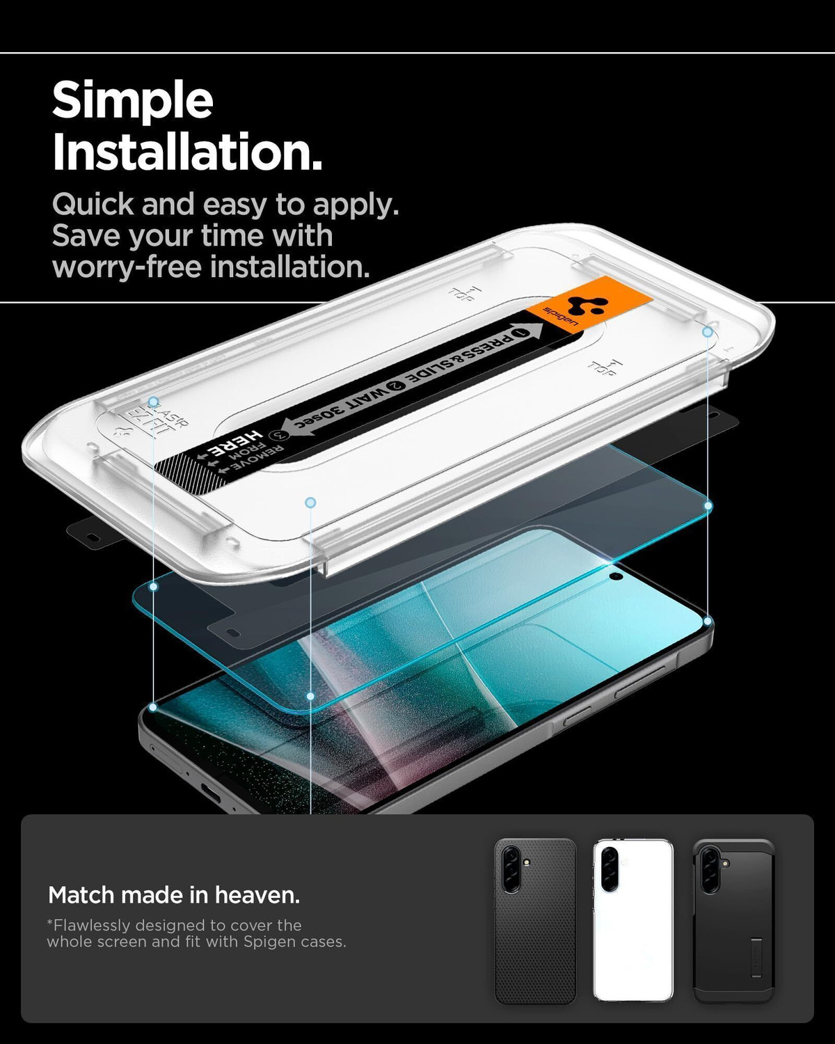 Image of Spigen Screen Guard with Applicator Kit for Samsung Galaxy A37 / A36 5G