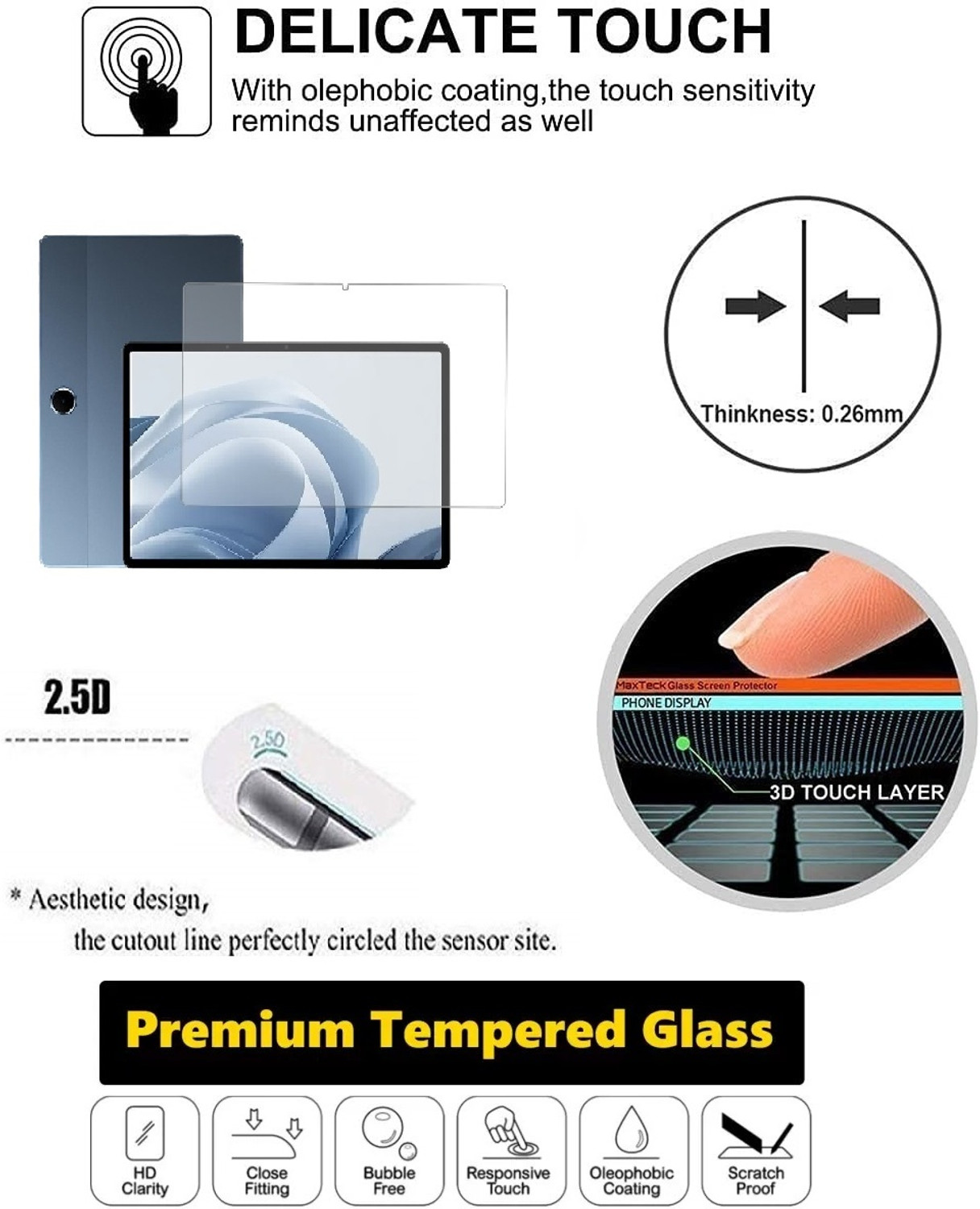 Image of Vetrivel Tempered Glass Guard for Oppo Pad SE 11 inch