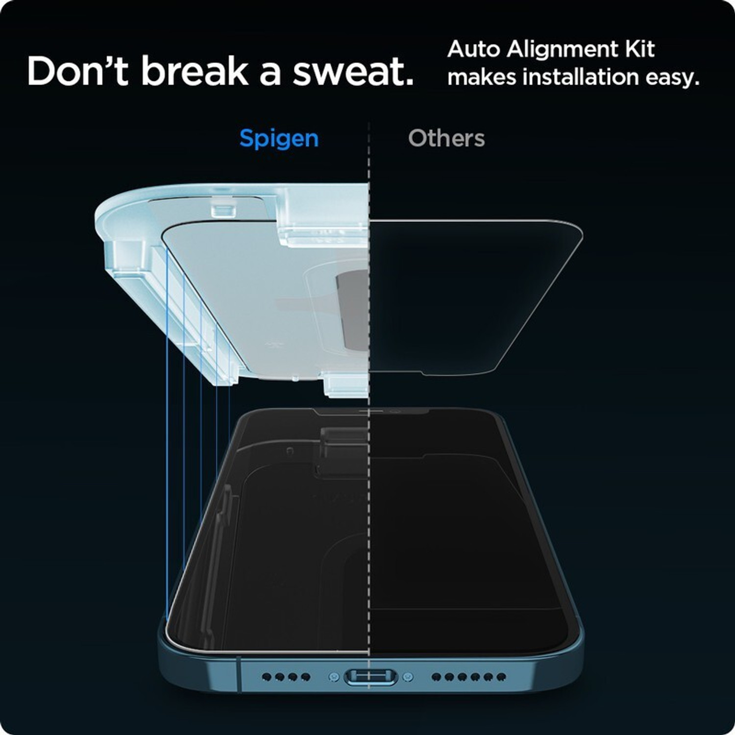 Image of Spigen Screen Guard with Applicator Kit for Apple iPhone 12 Pro Max