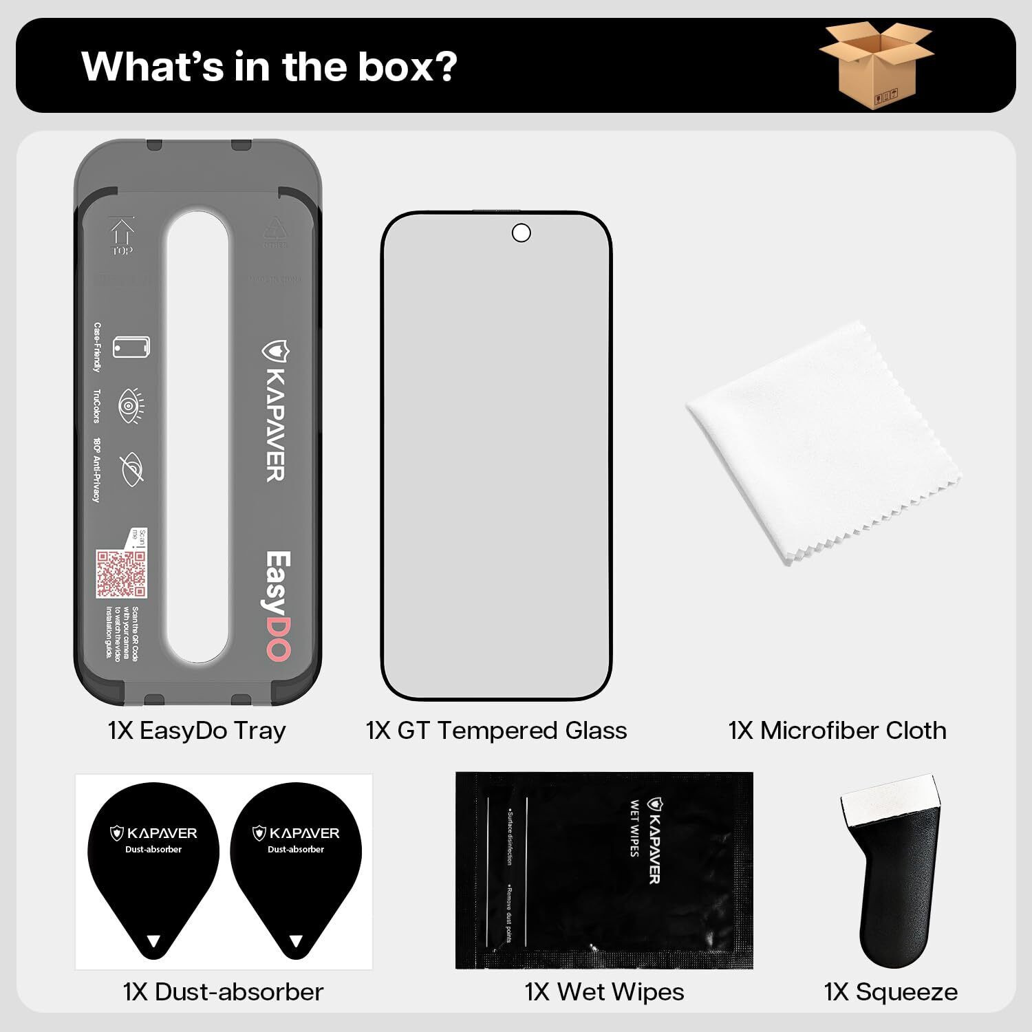 Image of Kapaver Tempered Glass Guard for Apple iPhone 15 Pro Max