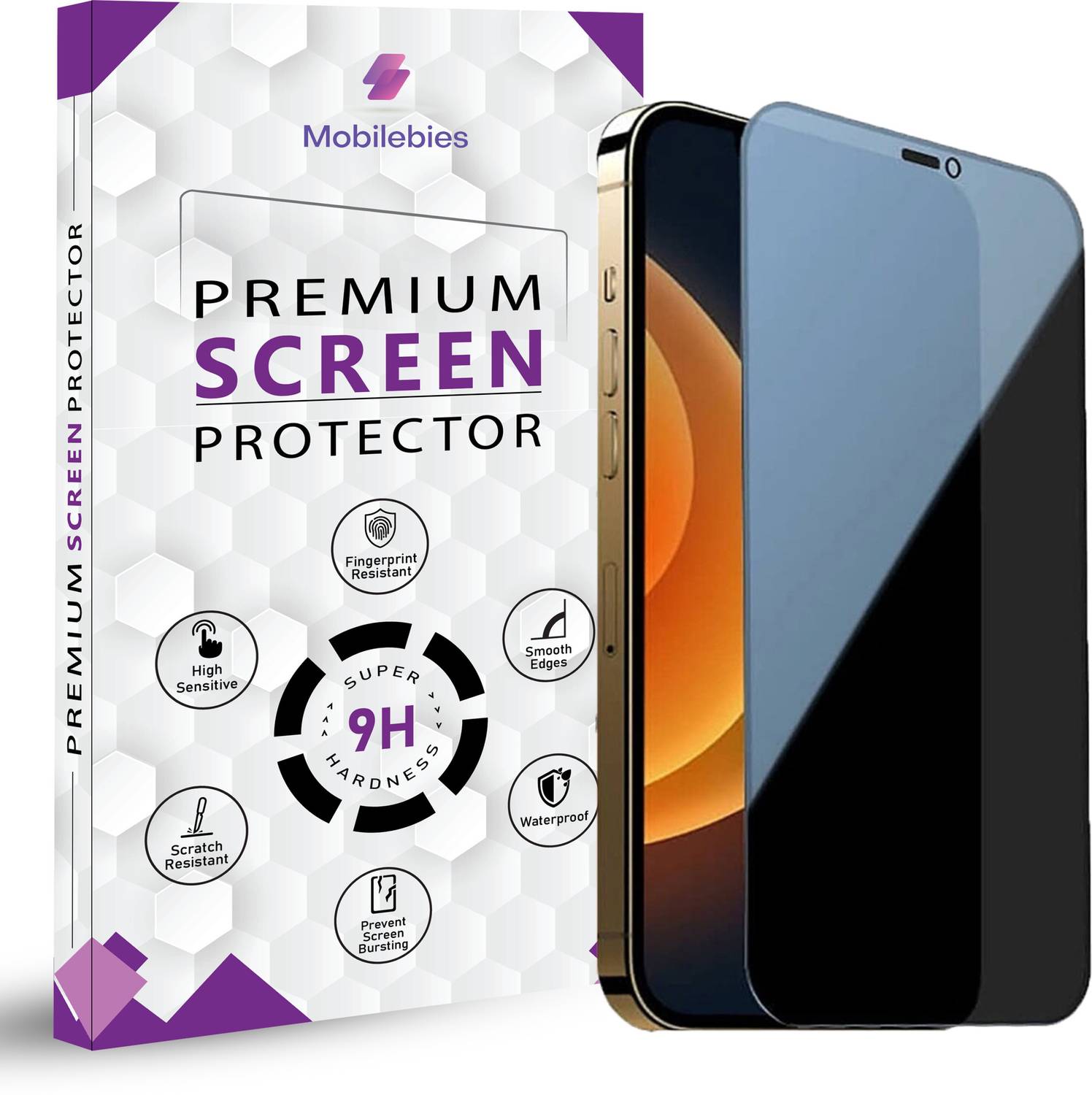 Mobilebies Tempered Glass Guard for iPhone 12, iPhone 12 Pro Priv