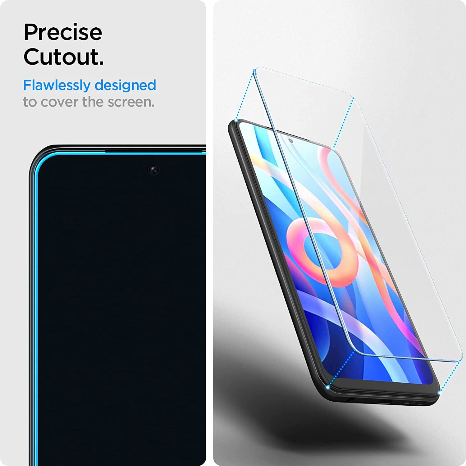 Image of Spigen Tempered Glass Guard for Redmi Note 11 (Pack of 2)