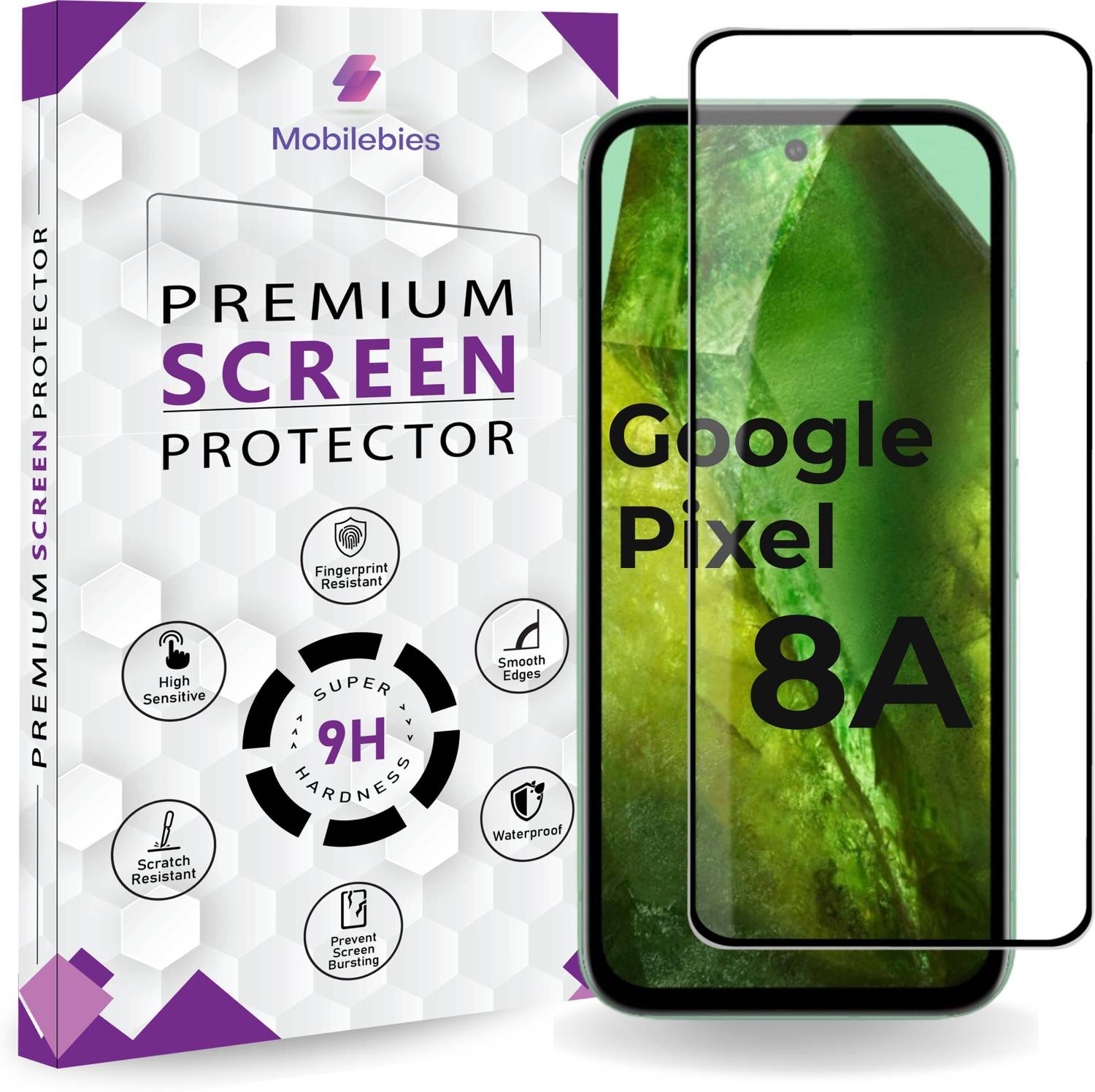 Mobilebies Tempered Glass Guard for Google Pixel 8A OG Premium Sc