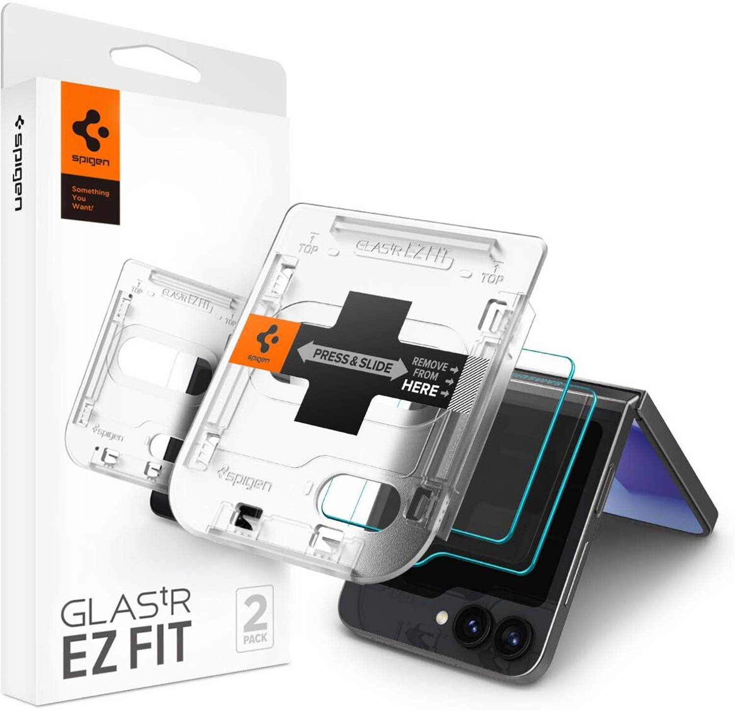 Spigen Tempered Glass Guard for Samsung Galaxy Z Flip 6 (Pack of