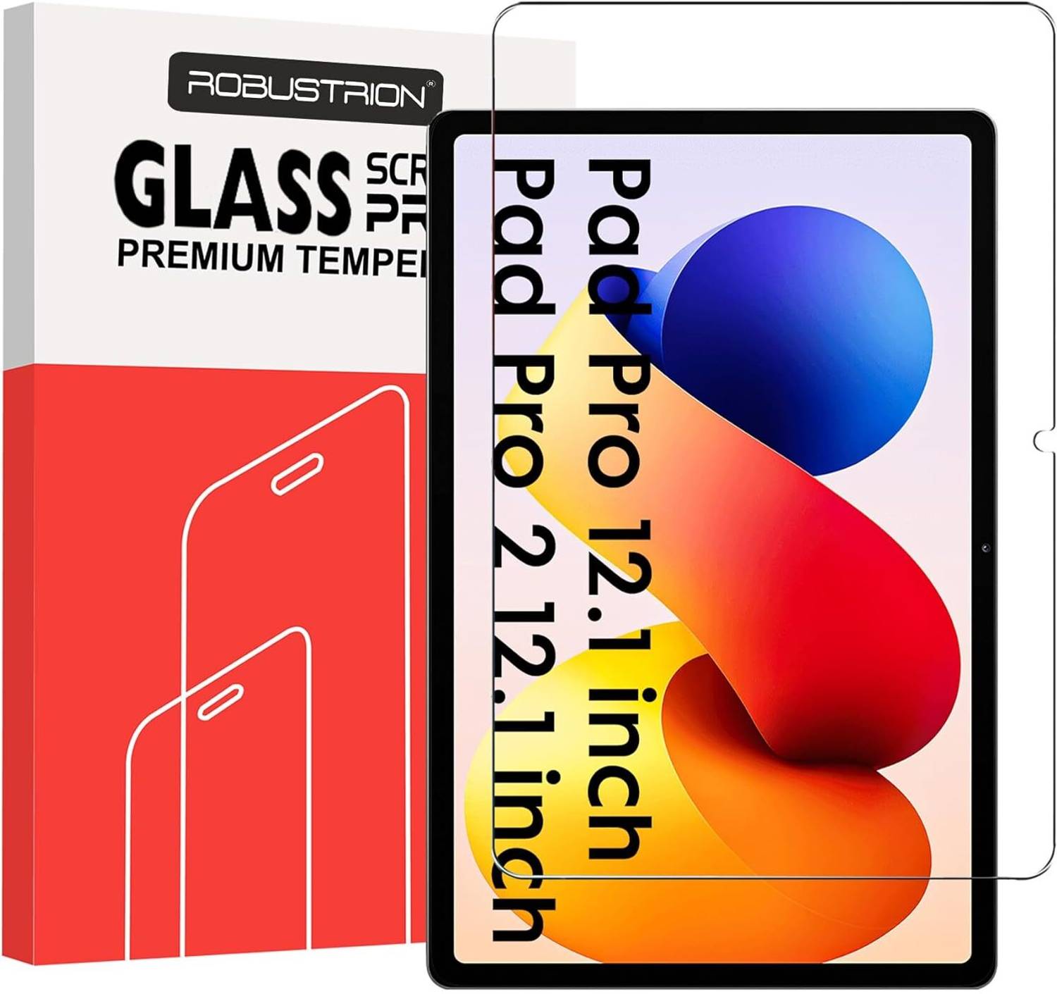 ROBUSTRION Tempered Glass Guard for Redmi Pad 2 Pro 5G 12.1 inch Tablet, Redmi Pad Pro 12.1 inch