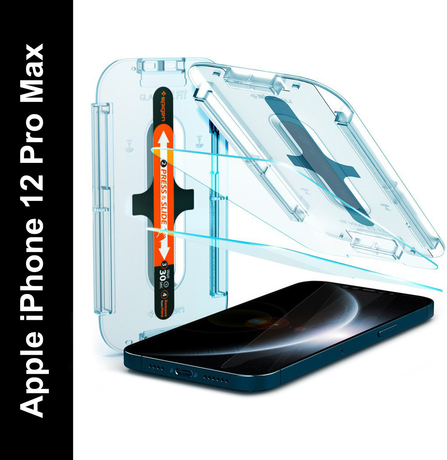 Image of Spigen Screen Guard with Applicator Kit for Apple iPhone 12 Pro Max