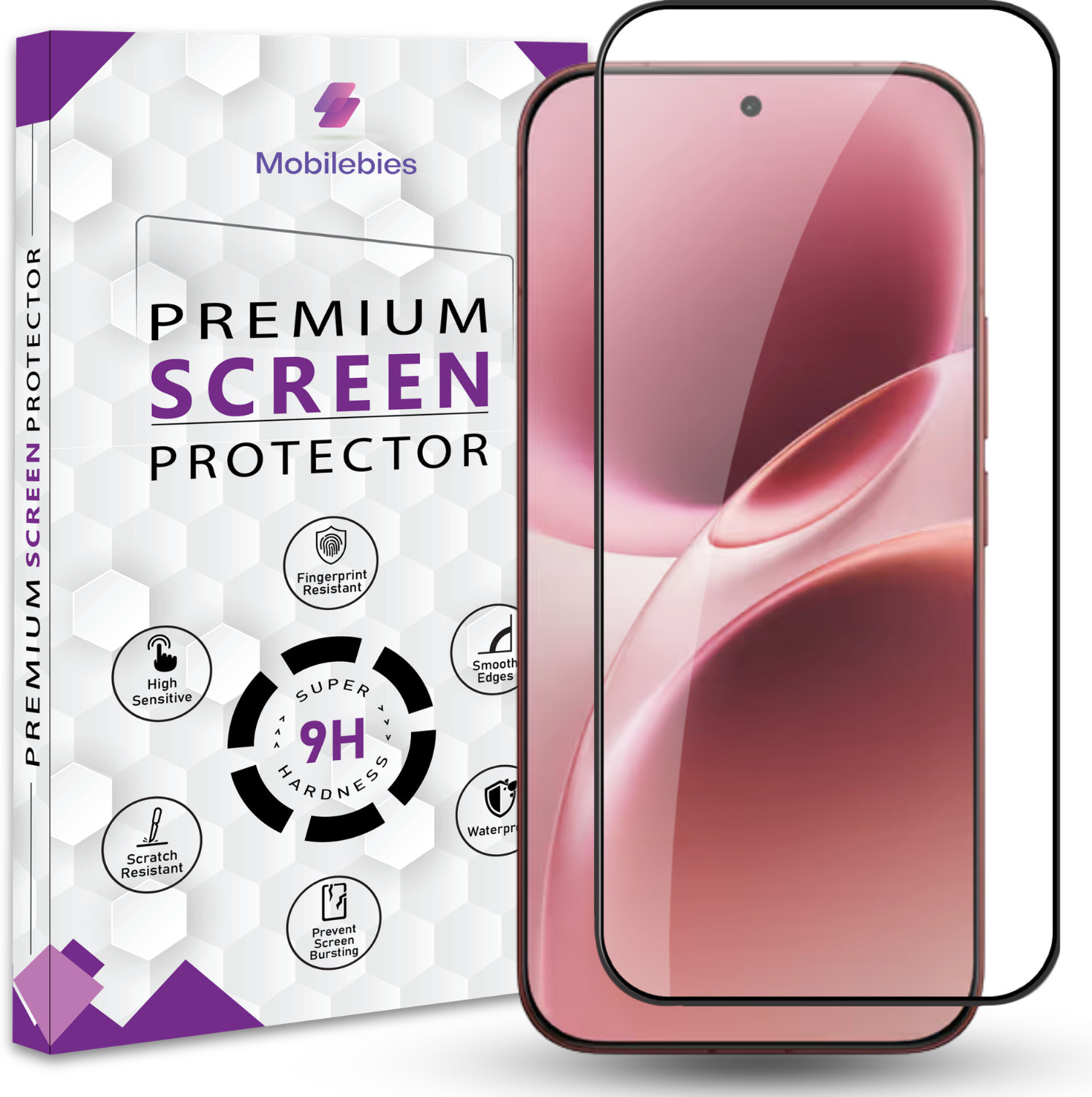 Image of Mobilebies Tempered Glass Guard for Vivo V70 Elite Premium Screen Protector Guard with Easy Installation Kit