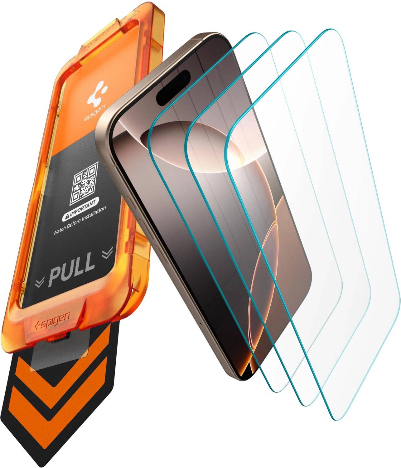 Spigen Tempered Glass Guard for iPhone 16 / 15 (Pack of 3)