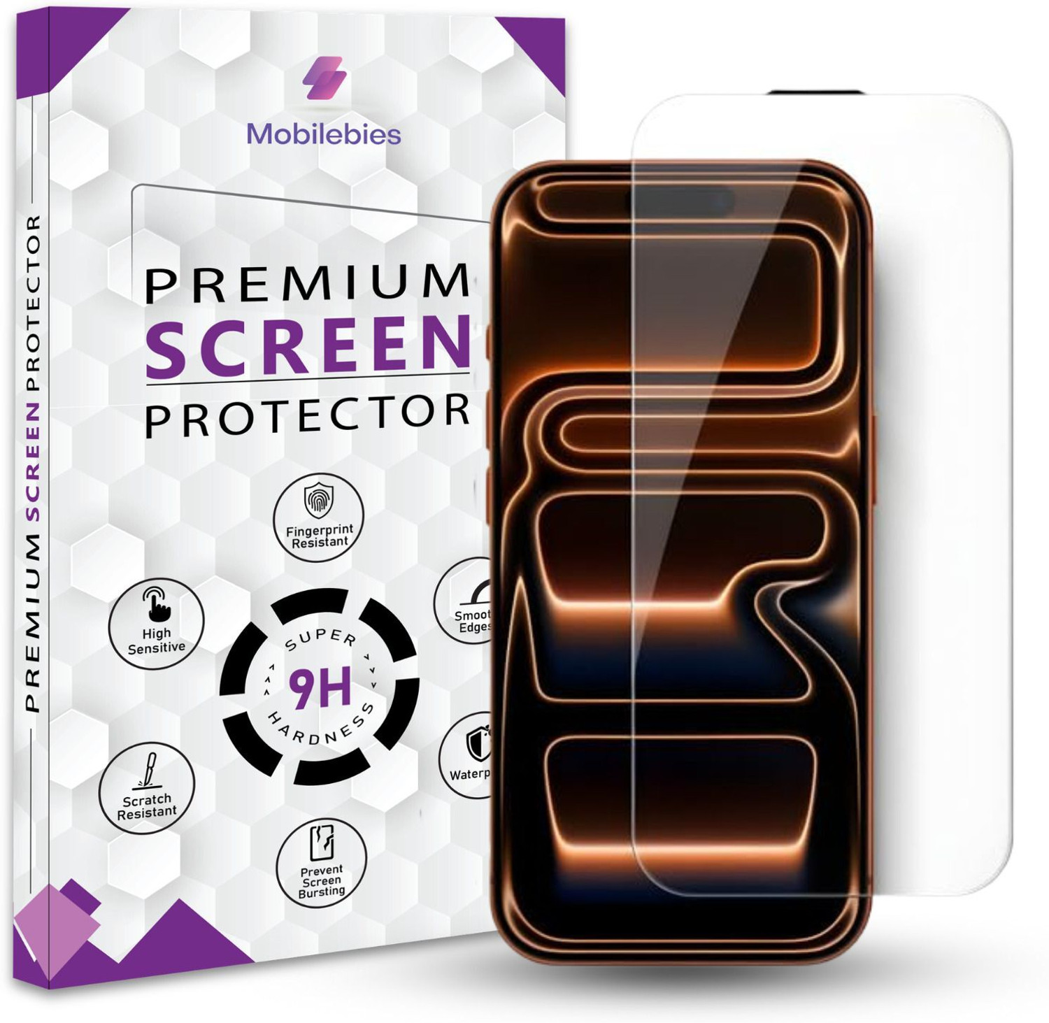 Image of Mobilebies Tempered Glass Guard for iPhone 17 Pro Max Premium (BorderLess) Screen Protector Guard with Easy Installation Kit