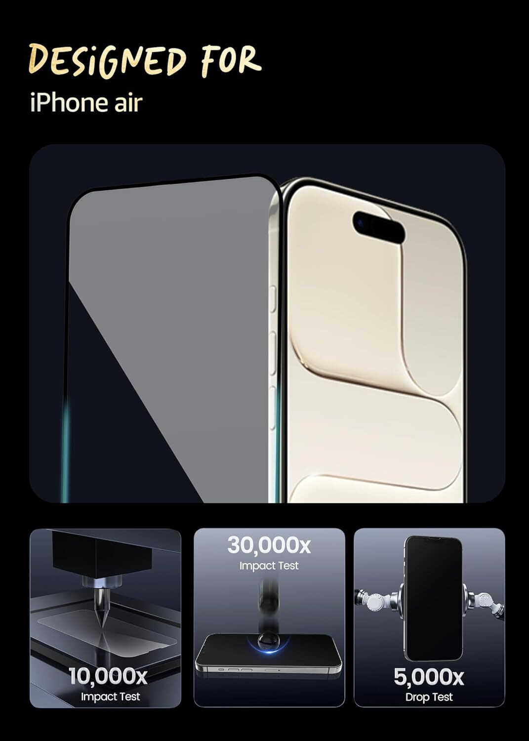 Image of DD SON Tempered Glass Guard for iPhone 11 Pro Max /iPhone Xs Max (6.5 Inch) Military Grade 360 Degree Privacy Tempered Glass with Accessories Kit, Shatterproof & Scratch Resistant Screen (with Anti-Spy Screen Protector)