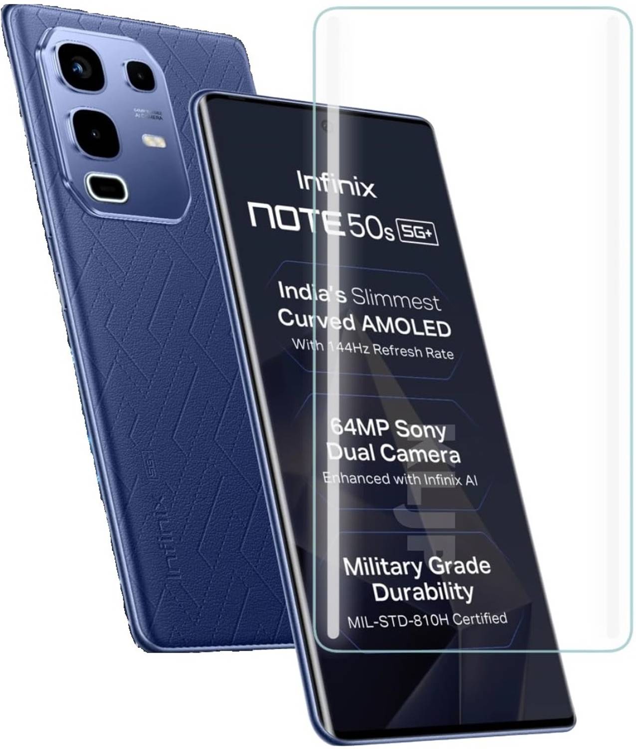 FABEKEE Tempered Glass Guard for Infinix Note 50S Screen Protector Guard UV Tempered Glass Full Adhesive Curved Screen Guard, Case Friendly with installation kit