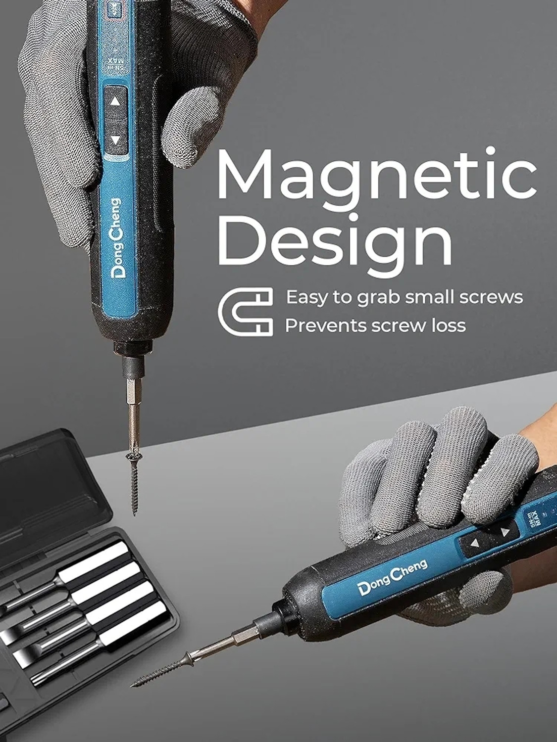 Image of MPT DongCheng 4V Cordless Screwdriver, 2000mAh Battery Powered TYPE C POINT Power & Hand Tool Kit (8 Tools)
