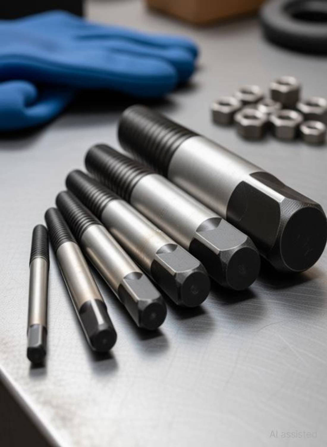 Buram 6 Pcs Damaged Broken Screws Extractor Removal Tool Damaged Bolts Screws Drill Bits Screw Drivers Screwdriver Bit Set