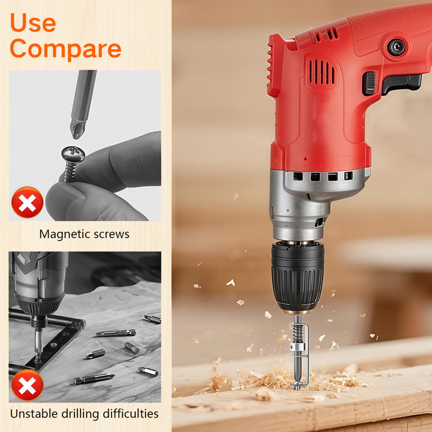 Image of SERPLEX Spring Loaded Screw Holder Bit Set Spring Loaded Screw Holder Bit Set for Drill and Screwdriver 2 Pieces Screwdriver Bit Set (Pack of 2)