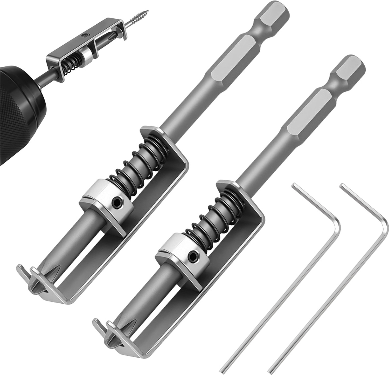 Image of SERPLEX Spring Loaded Screw Holder Bit Set Spring Loaded Screw Holder Bit Set for Drill and Screwdriver 2 Pieces Screwdriver Bit Set (Pack of 2)