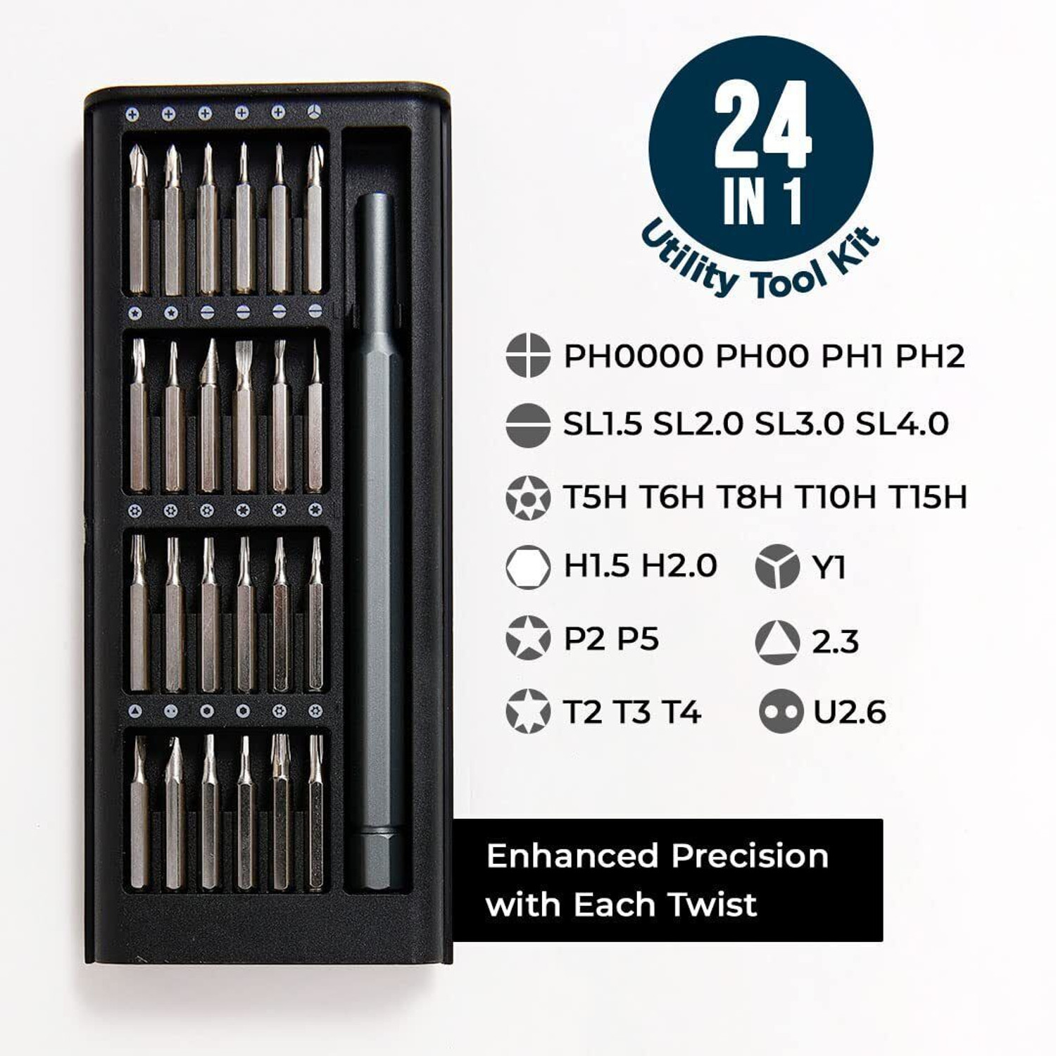 Image of Flipco Precision Screwdriver Set, 24 in 1 Mini Screwdriver Set, 24 Screwdriver Sets Precision Screwdriver Set