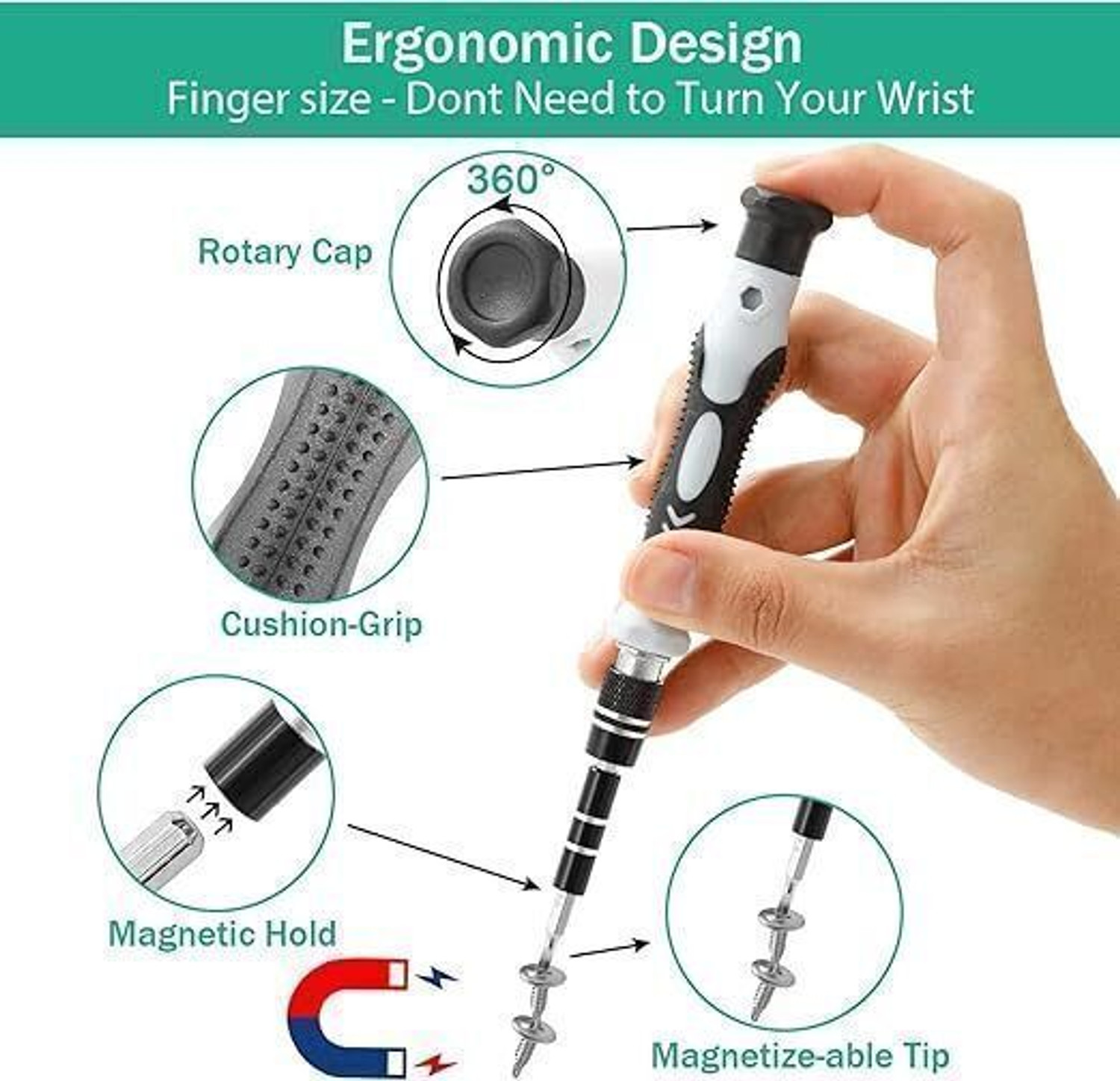 Image of STARVOKES 115-in-1 Magnetic Precision Screwdriver Set| Repair Tool Kit for Electronics etc Standard Screwdriver Set