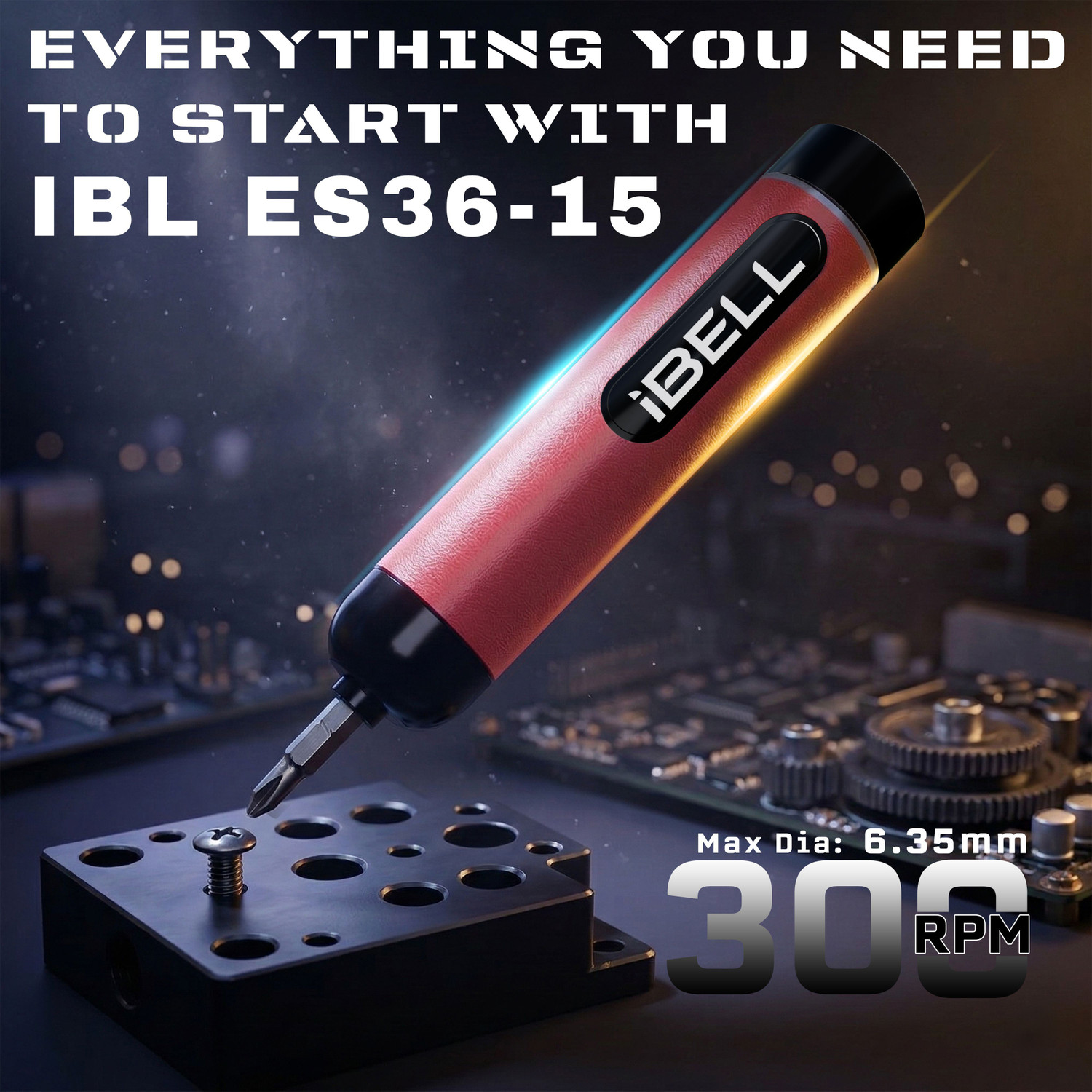 Image of iBELL IBL ES36-15 4V Cordless Screwdriver Set, 27 Accessories,10Nm,300 RPM Speed, LED, Combination Screwdriver Set (Pack of 1)