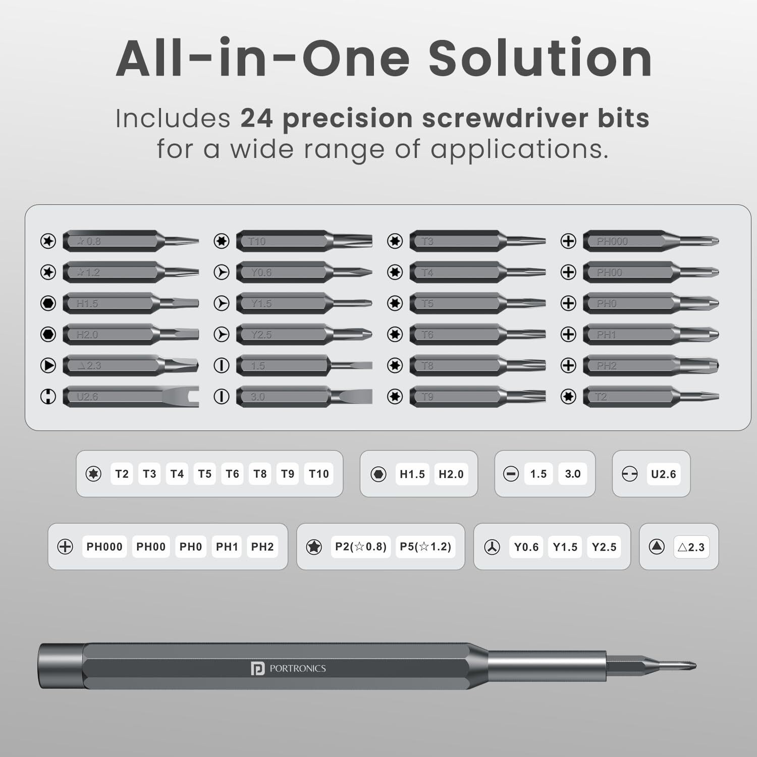 Image of TechTrove 24 In 1 SCREWDRIVER SET Standard Screwdriver Set