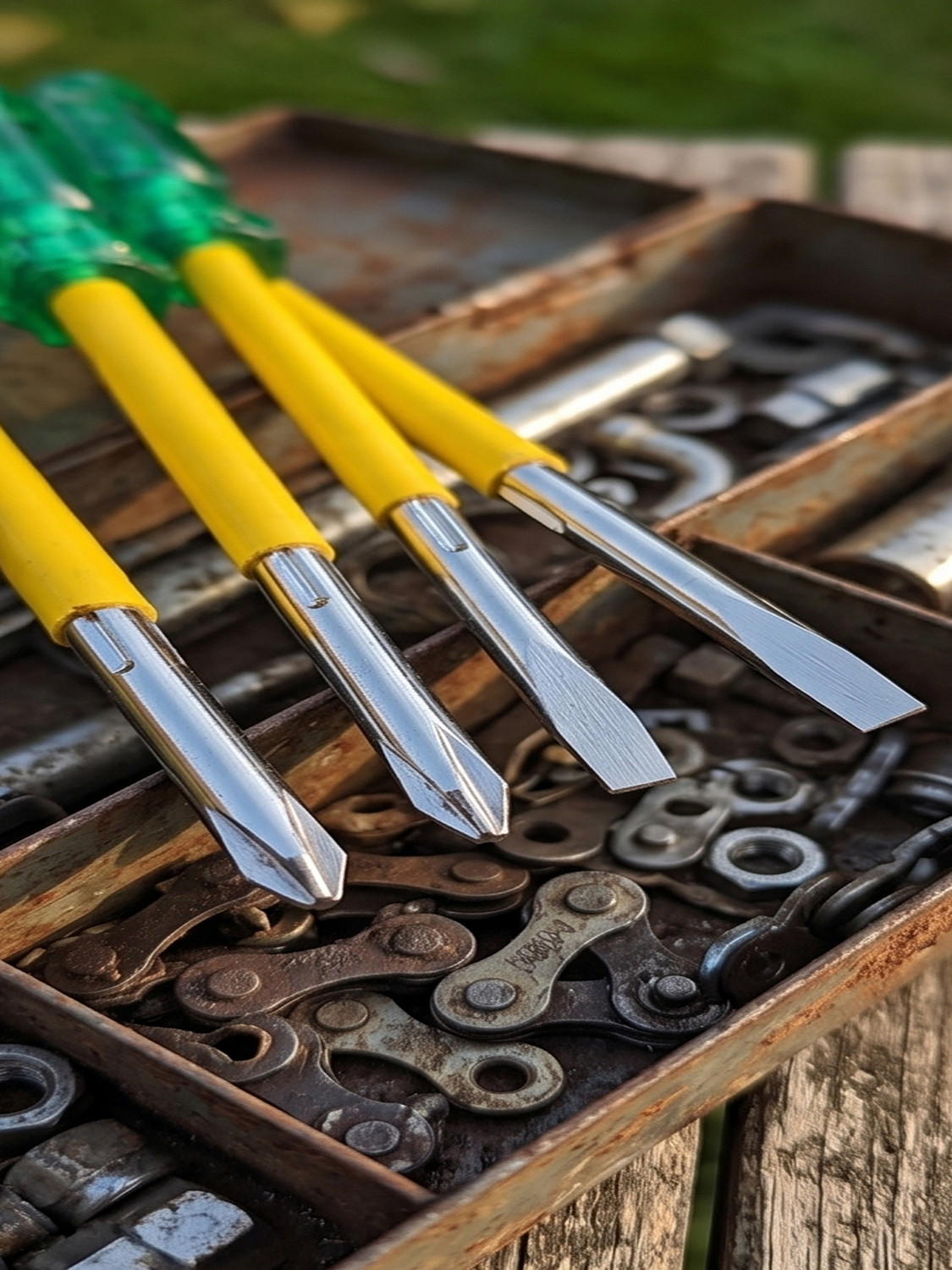 Image of Toolora Pack of - 4 with - Magnetic -Tip 001 Standard Screwdriver Set