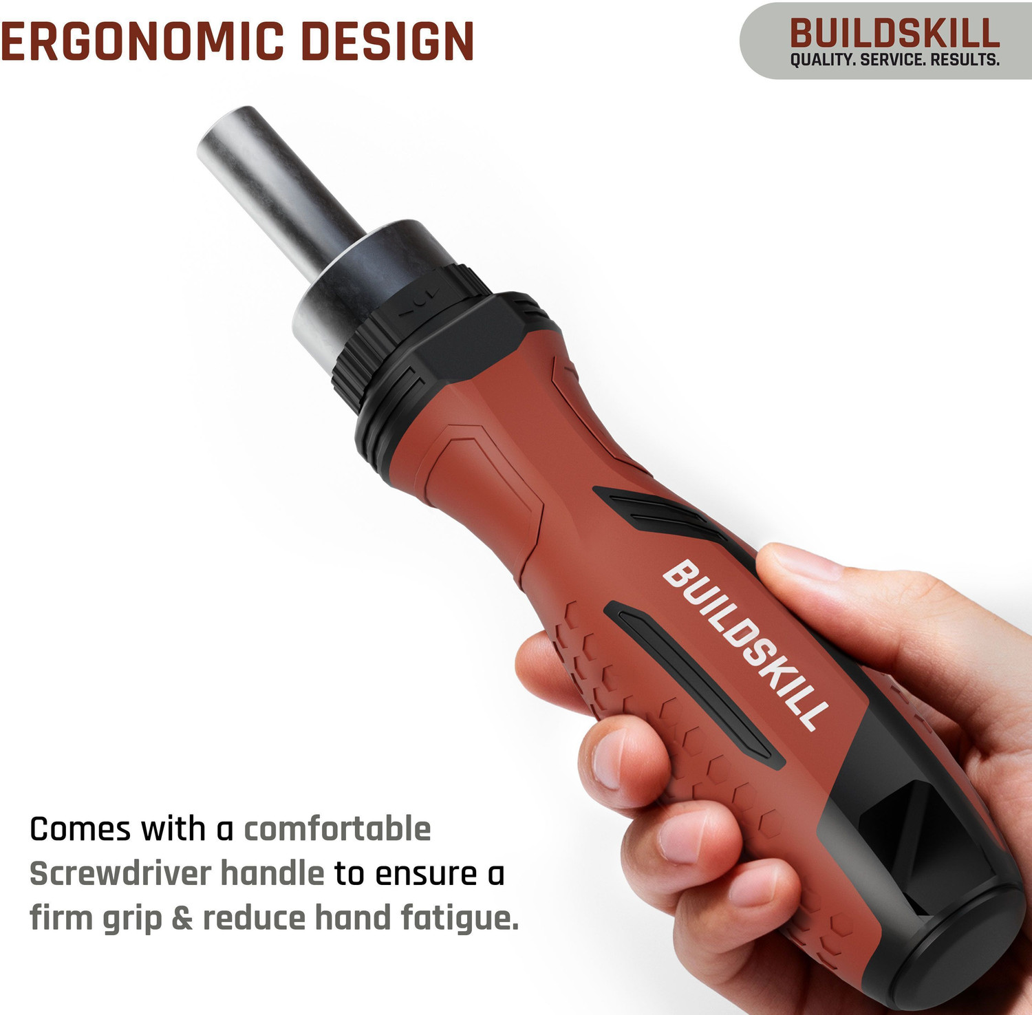 Image of BUILDSKILL 31 Pieces Ratchet Screw Driver Kit | CR-V Bits | Magnetic Bit Holder Ratchet Screwdriver Set