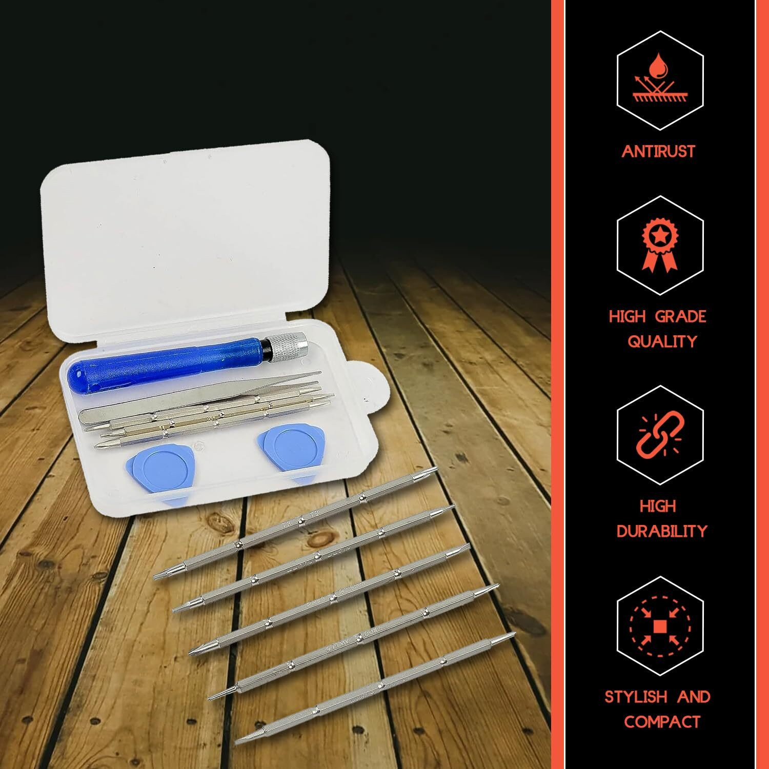 Image of Spartan SMR-01 Screwdriver Tool Kit for Opening and Repairing Mobiles, PDA, Laptop with Openers and Tweezer Precision Screwdriver Set