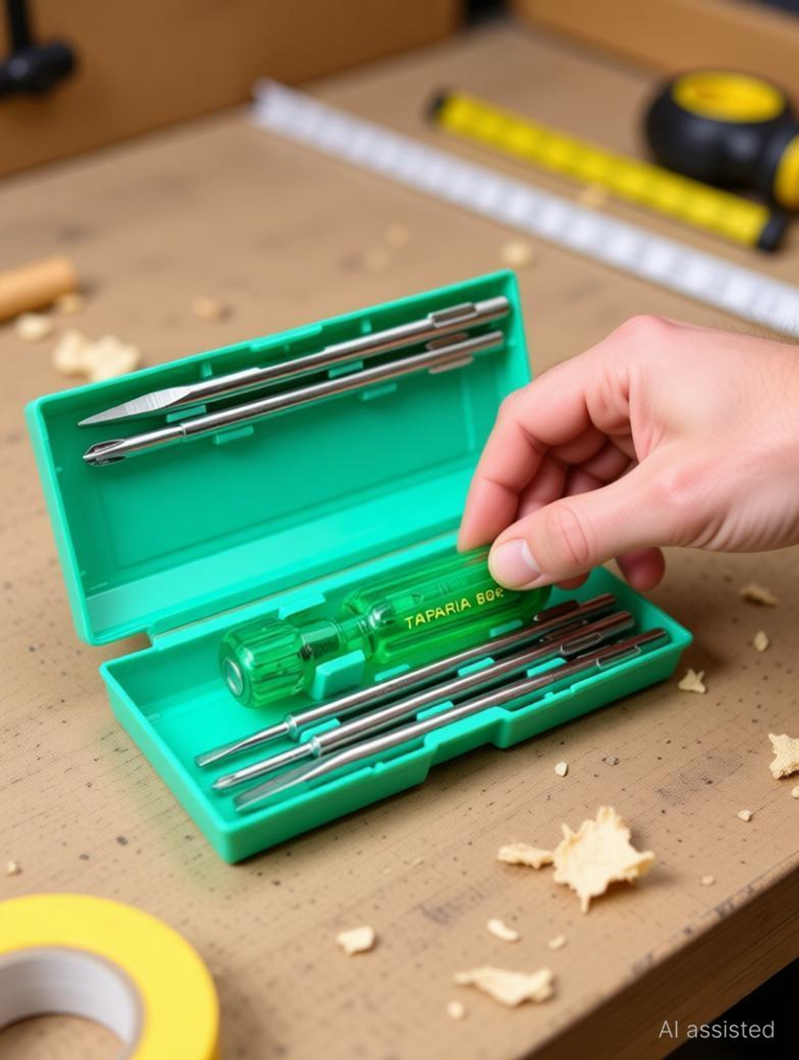 Image of TAPARIA + /- interchange Taparia Screw Driver(5 Screwdriver BIT) Long Handle Screwdriver Standard Screwdriver Set