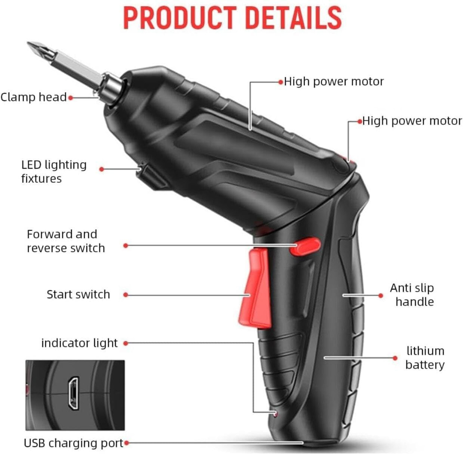 Image of IMMUTABLE 46-in-1 Wireless Electric Screwdriver Drill Kit FC37 Combination Screwdriver Set