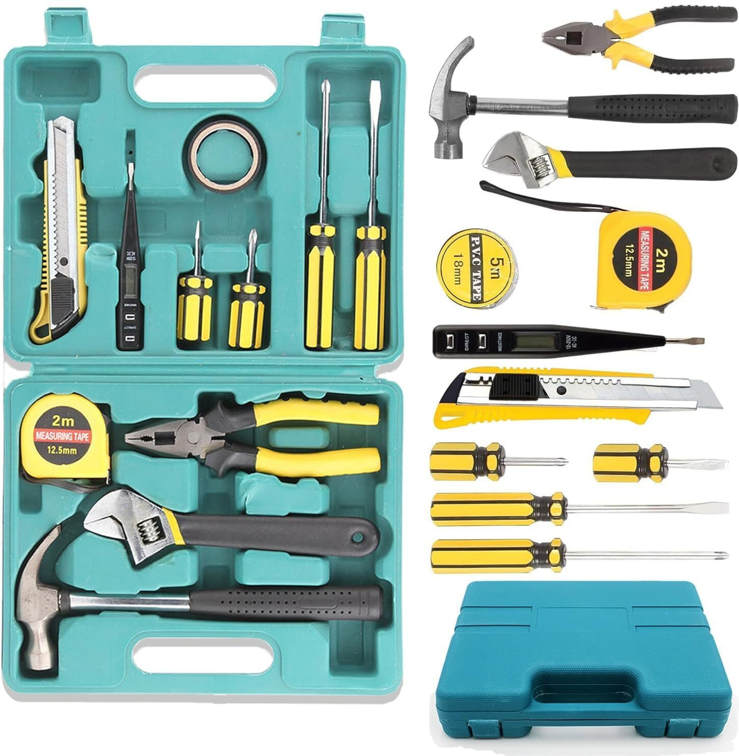 Image of DHYEY ENTERPRISE 12 In 1 Electrical Repair Home Hand Tool Kit Set With Screwdriver Precision Screwdriver Set