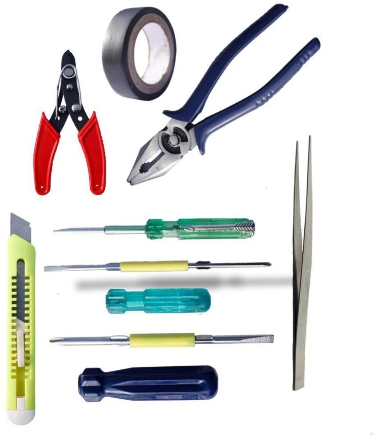 Image of UKT HAND TOOL KIT - 2IN1 SCREWDRIVER PLIER - TAPE - CUTTER - TESTER - TWEEZER Combination Screwdriver Set