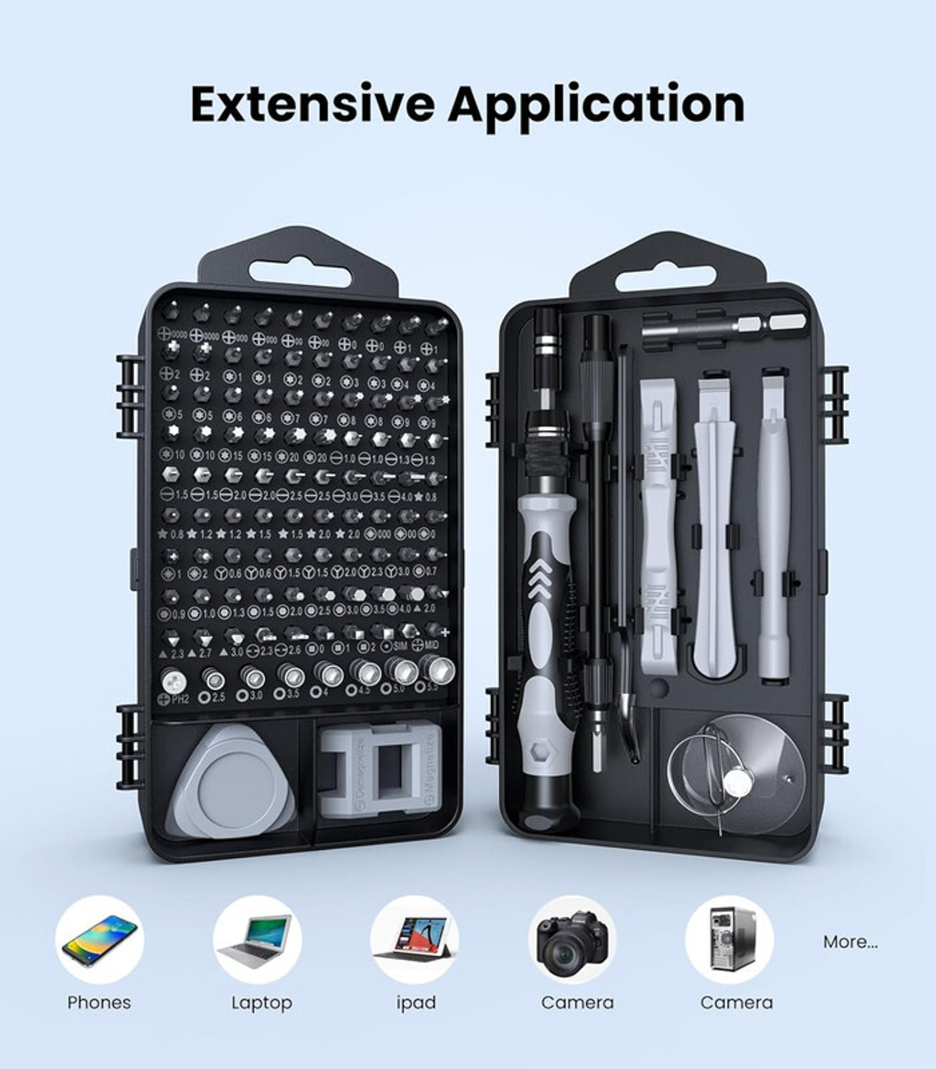 Image of Monycare HandyTechX 115 in 1 Precision Tool Kit with Carry Case Standard Screwdriver Set