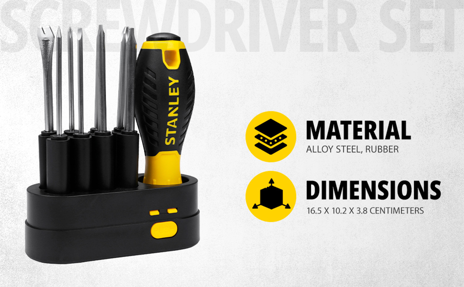 Image of STANLEY 9-Way Screwdriver Set Combination Screwdriver Set