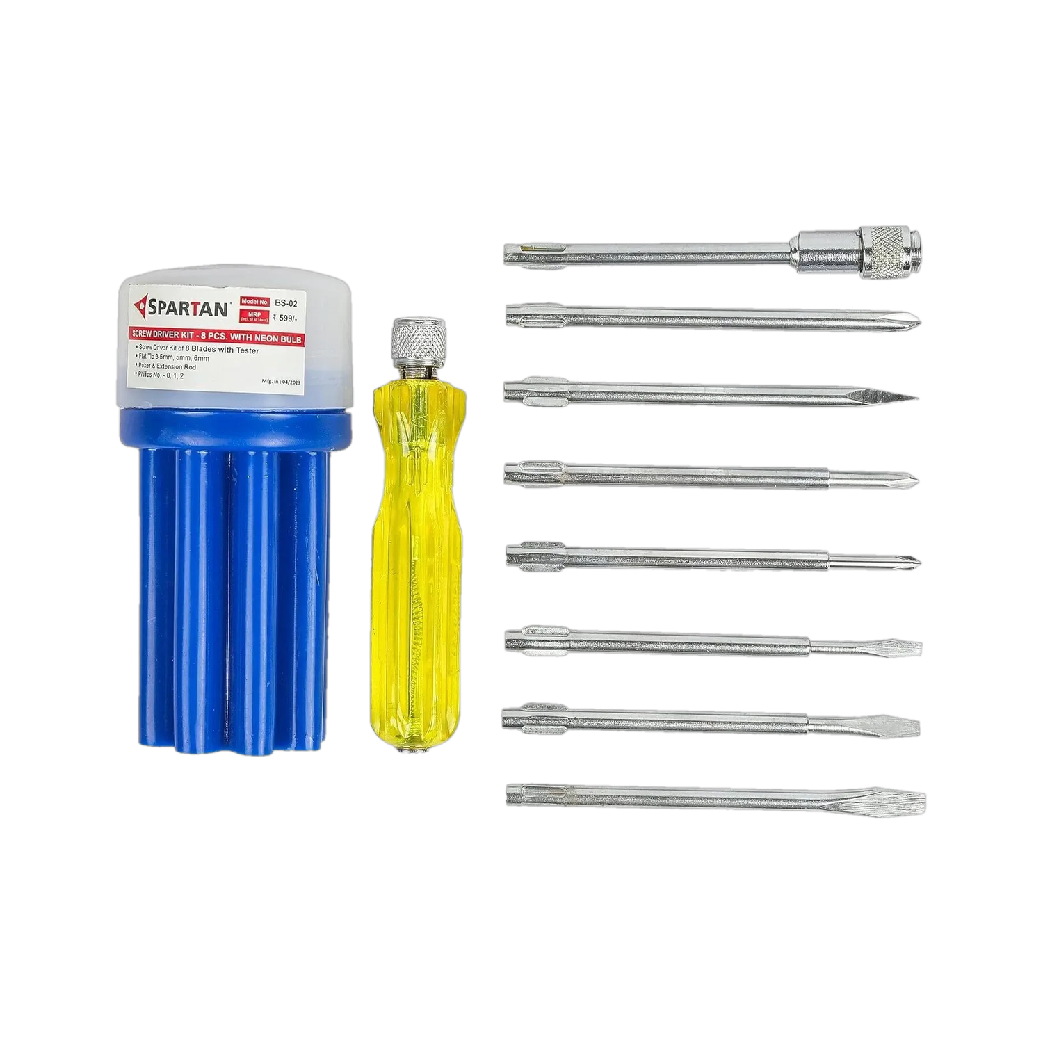 Spartan BS-02 8-Pieces Kit (Multicolour) Combination Screwdriver Set