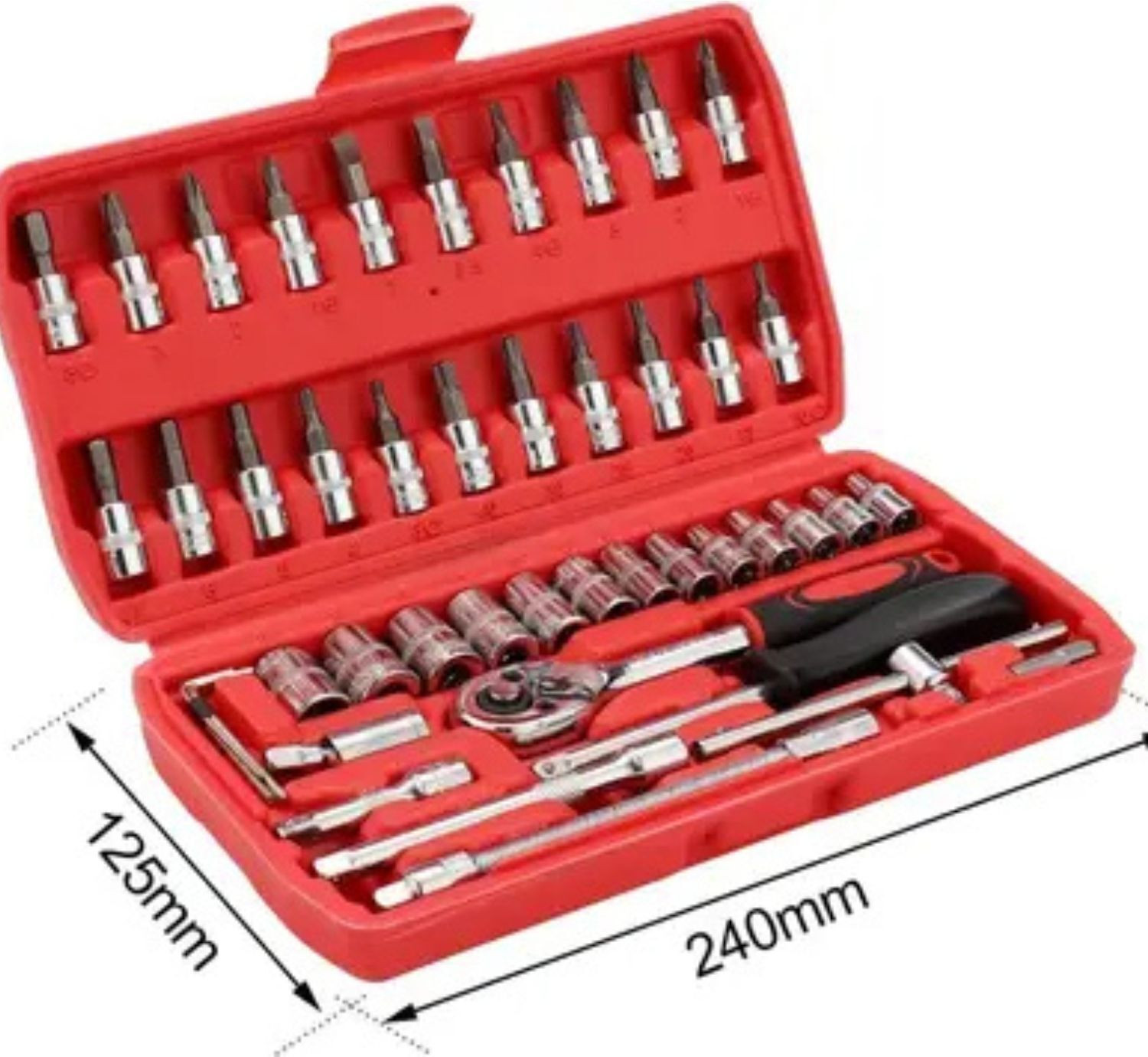 Image of VD Enterprise 46-Piece Multipurpose Ratchet Wrench Hand Tool Kit for Household & Repair Long Handle Screwdriver