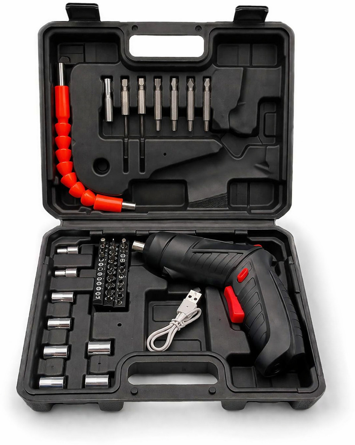 Image of RVEnterprise Cordless Electric Screwdriver Kit 3.6V Rechargeable with 47+Bits, Flexible Shaft Precision Screwdriver Set