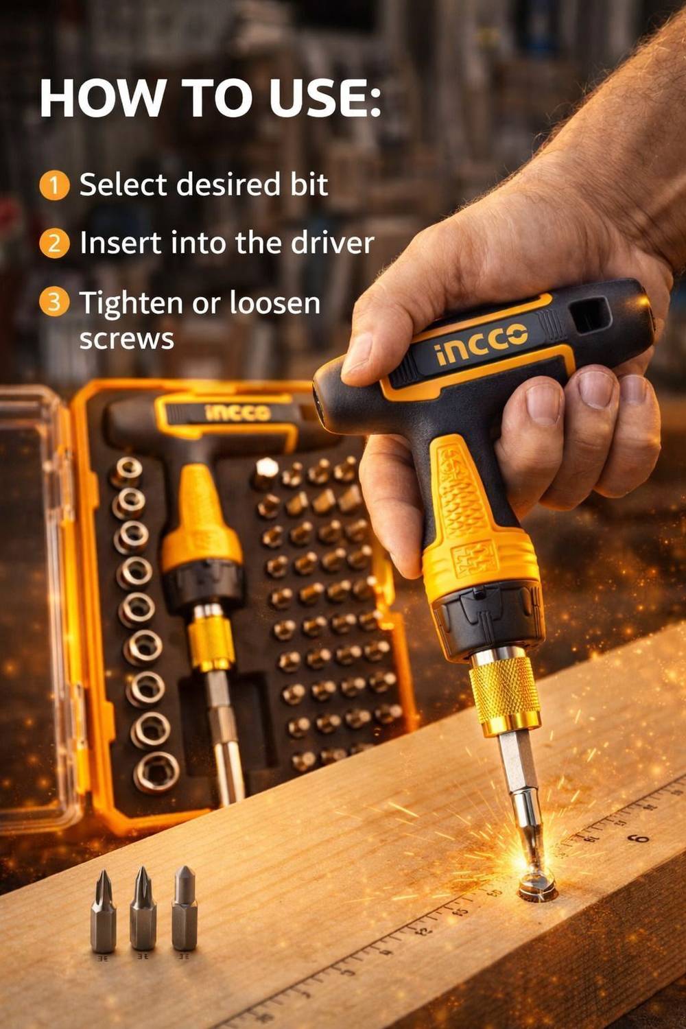 INGCO 47PCS T-Handle Wrench Screwdriver Set - Image 5