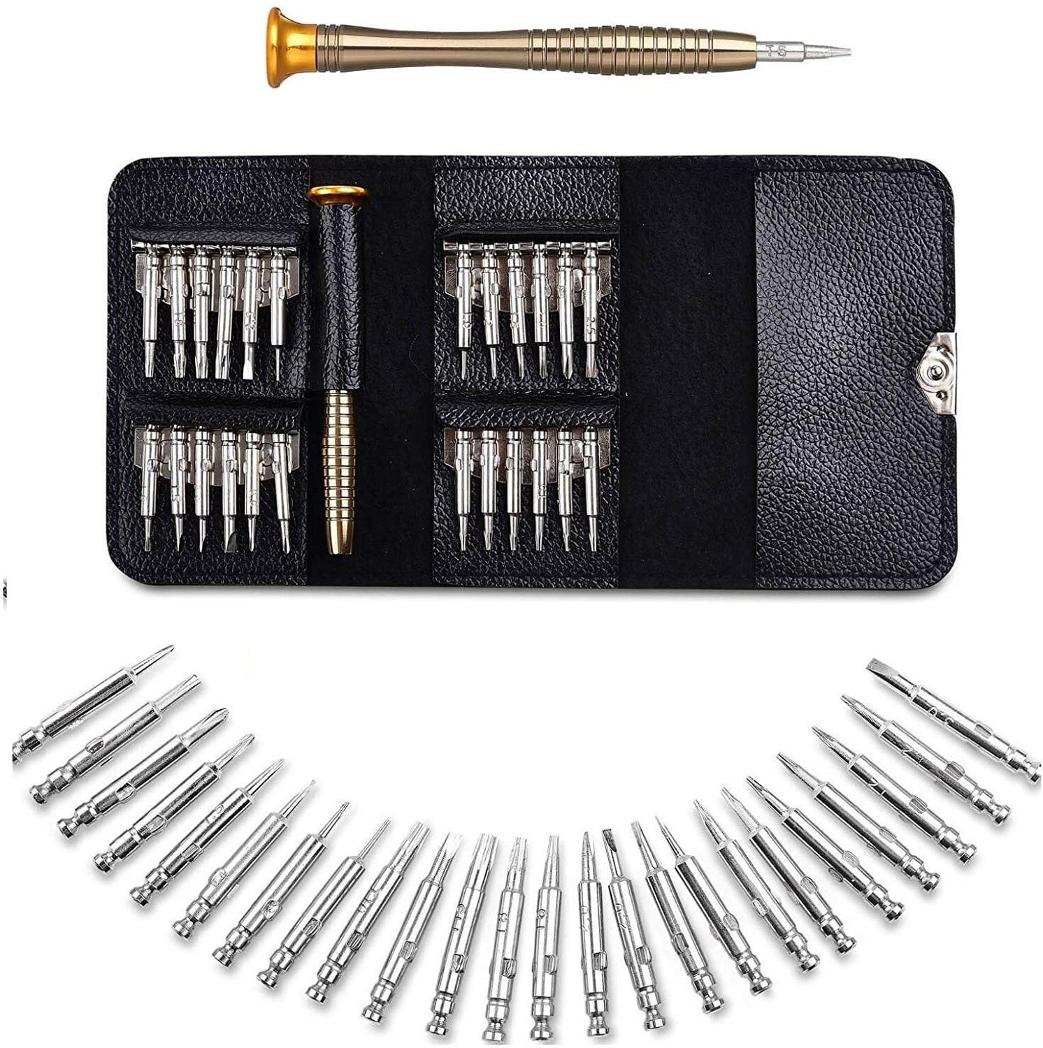 Image of FLIPXEN 25 in 1 Precision Screwdriver Set Multi Pocket Repair Tool Kit for laptop Precision Screwdriver Set
