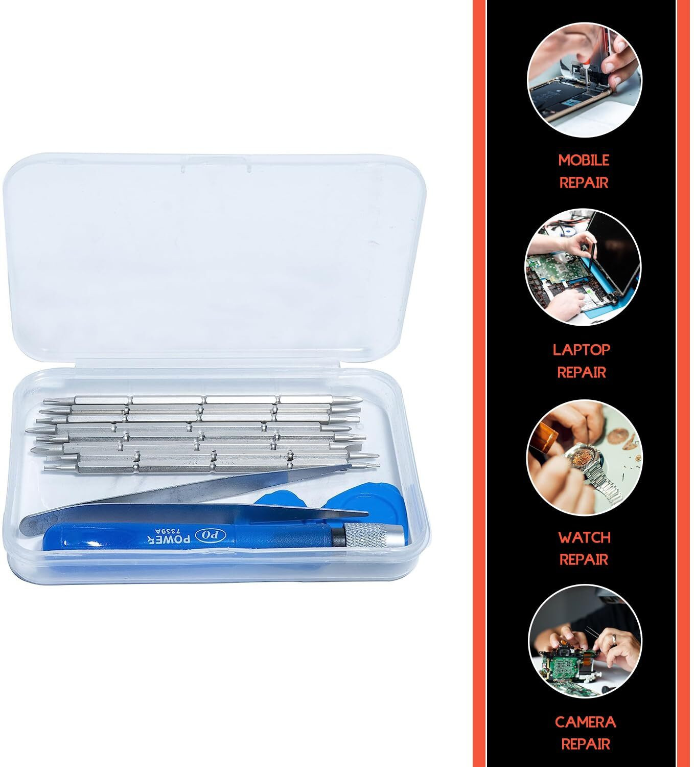 Image of Spartan SMR-01 Screwdriver Tool Kit for Opening and Repairing Mobiles, PDA, Laptop with Openers and Tweezer Precision Screwdriver Set