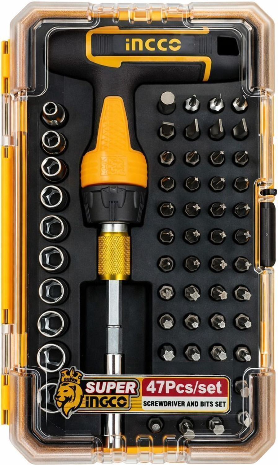 Image of INGCO 47PCS / SET T-Handle Wrench Screwdriver Set HKSDB0478 M Ratchet Screwdriver Set